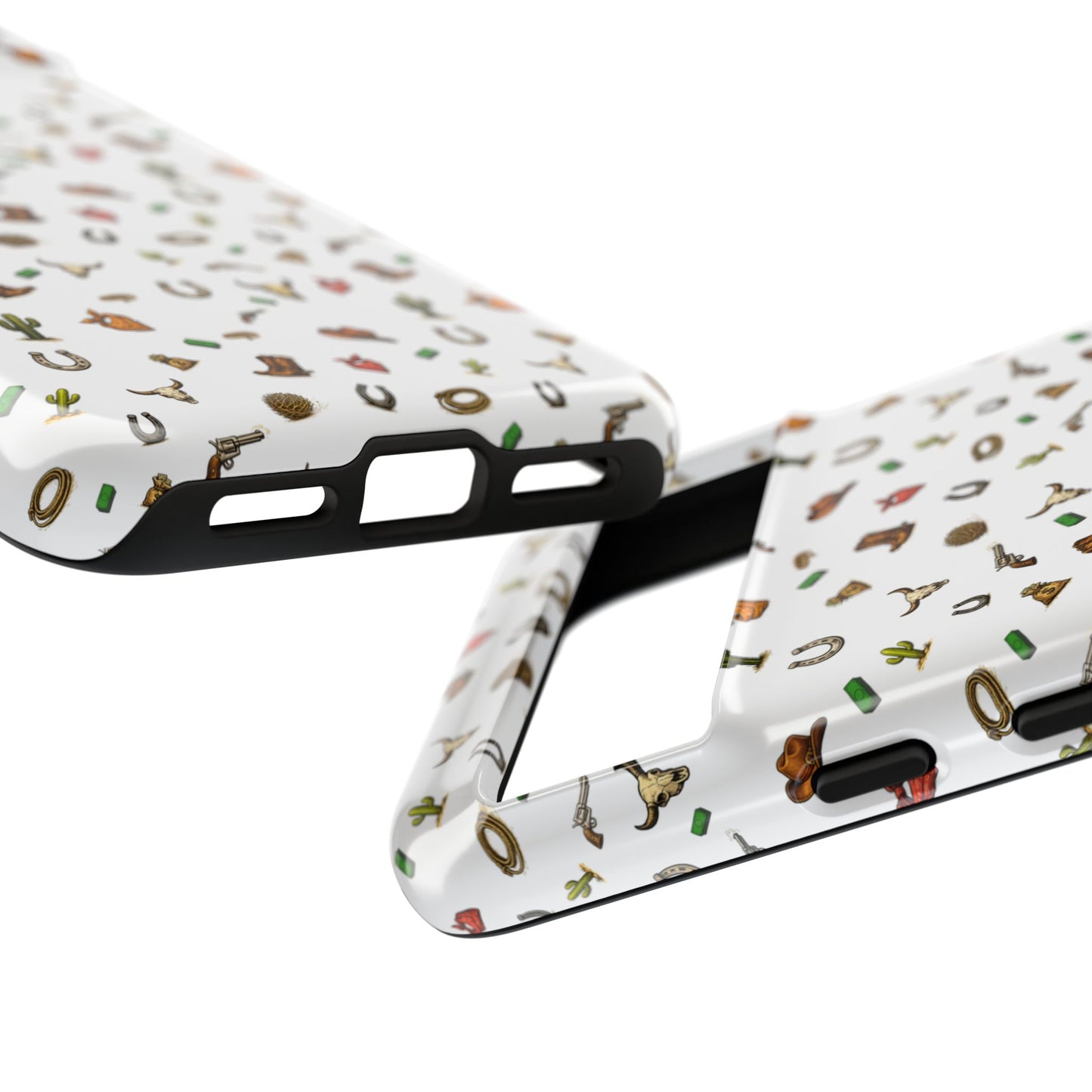 Western Pattern Phone Case — Cowboy Boots, Hats, Horseshoes & Cactus Tough Case
