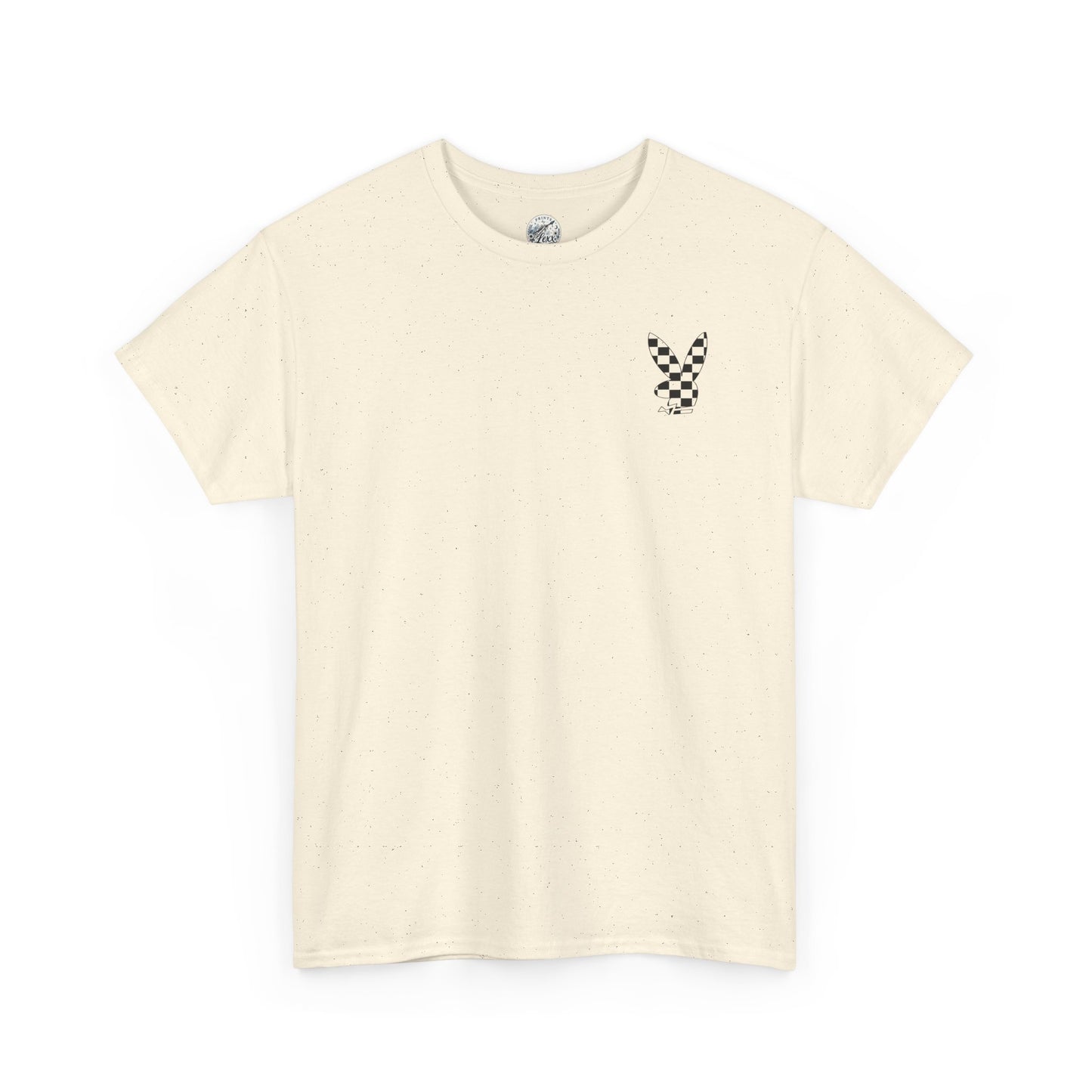 Checkerboard Bunny Tee — Retro Skate-Inspired Graphic T-Shirt