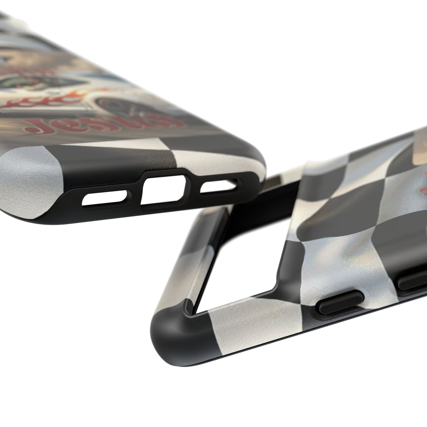 Phone Case — "Dragin' With Jesus" Racing Checkered flag - Samsung / Google phones