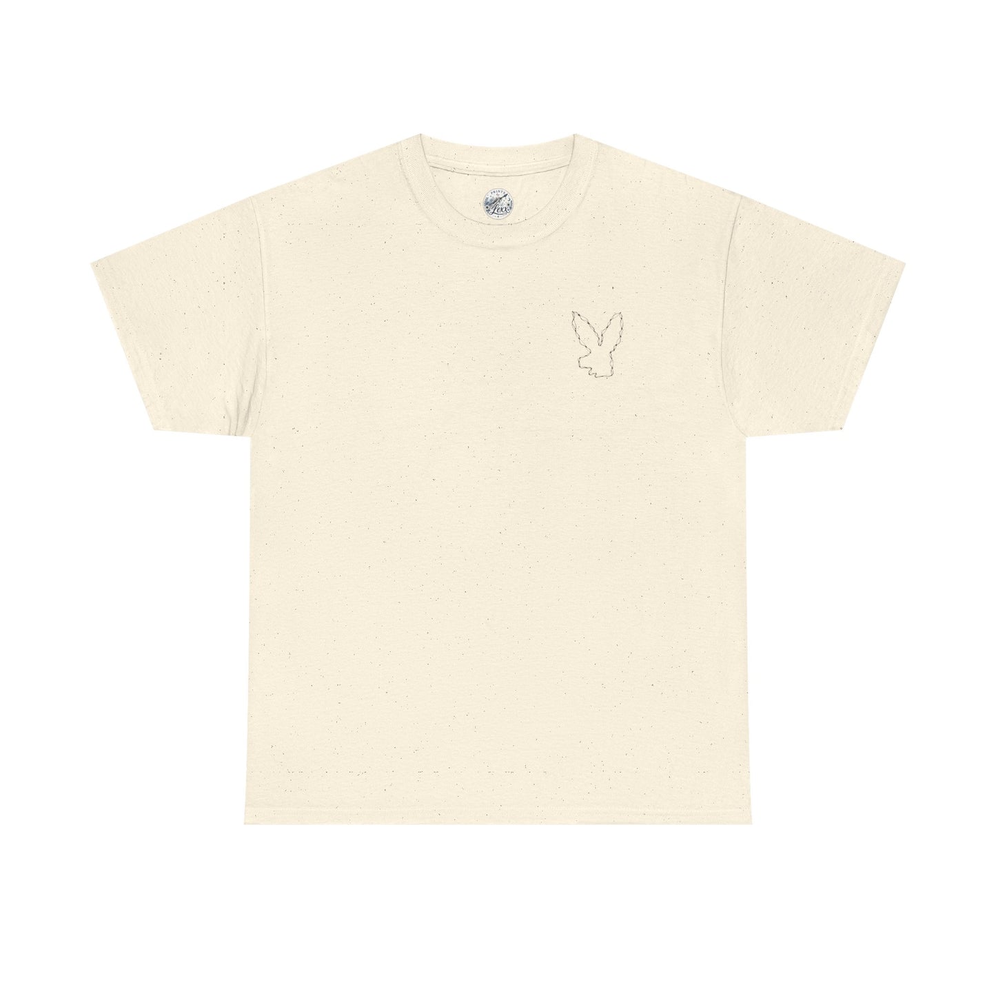 Bunny Outline Tee — Minimal Floral Rabbit Graphic T‑Shirt