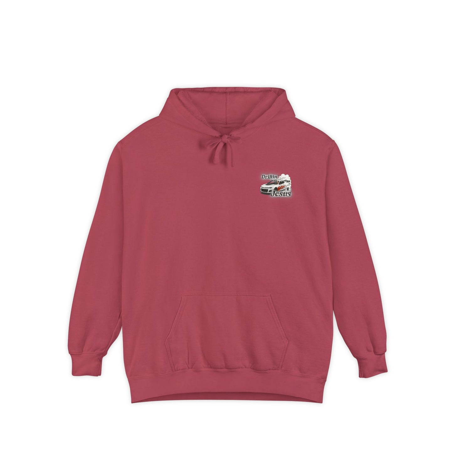 Classic Car Hoodie — Small Chest Graphic “drifting with jesus" Pullover