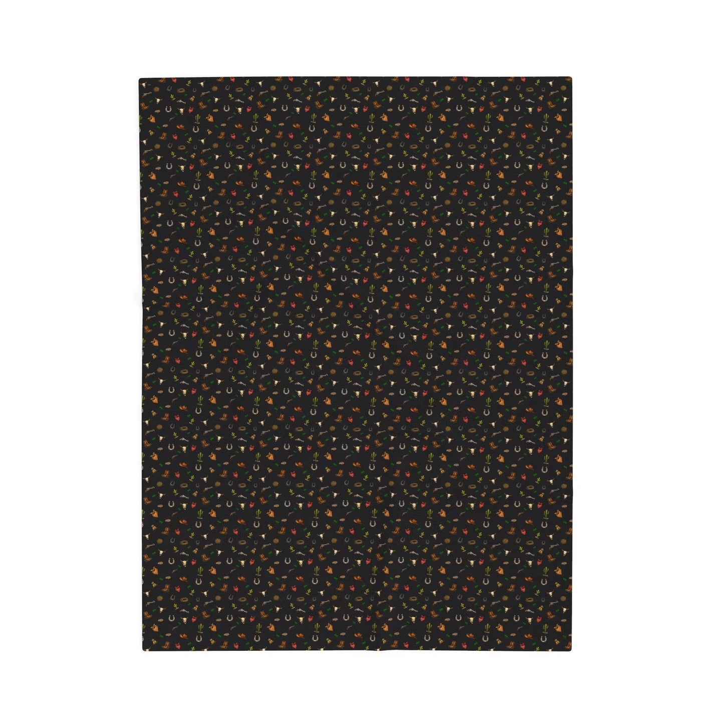 Western Velveteen Plush Blanket — western Pattern Cozy Throw