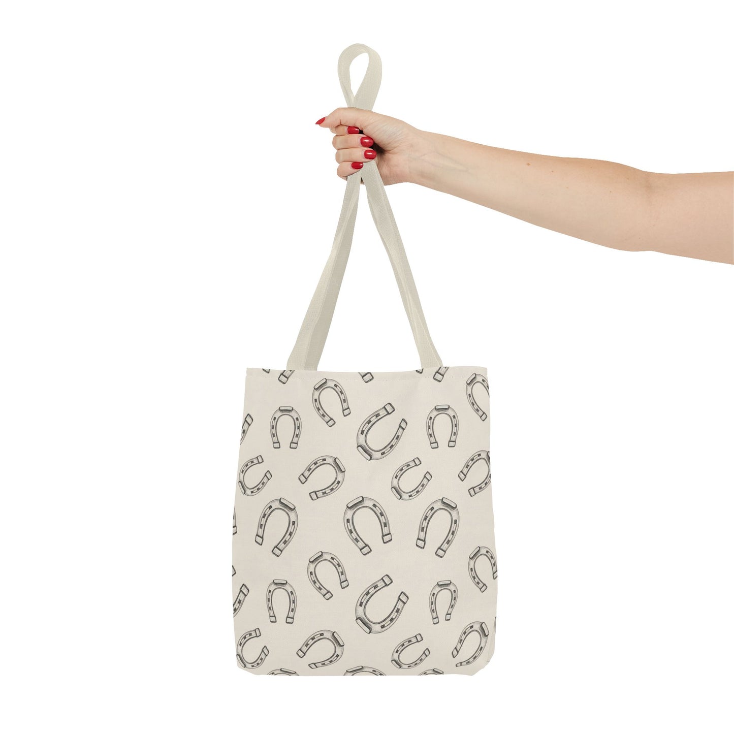 Horseshoe Pattern Tote Bag – Lucky Neutral Printed Canvas Tote