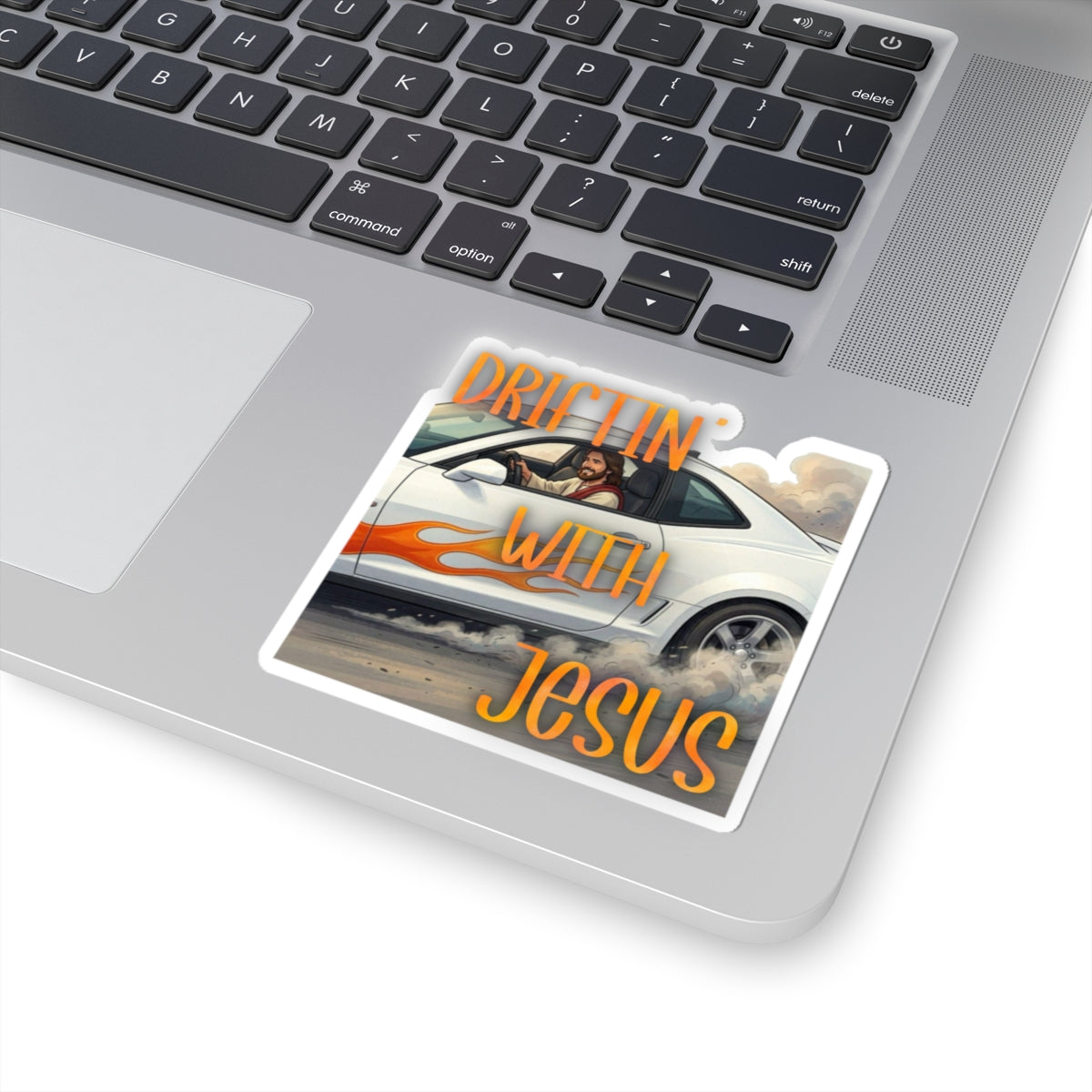 Sticker — "Driftin' With Jesus" Car Racing Religious Vinyl Sticker