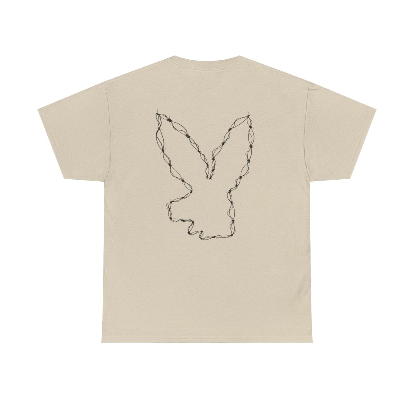 Bunny Outline Tee — Minimal Floral Rabbit Graphic T‑Shirt