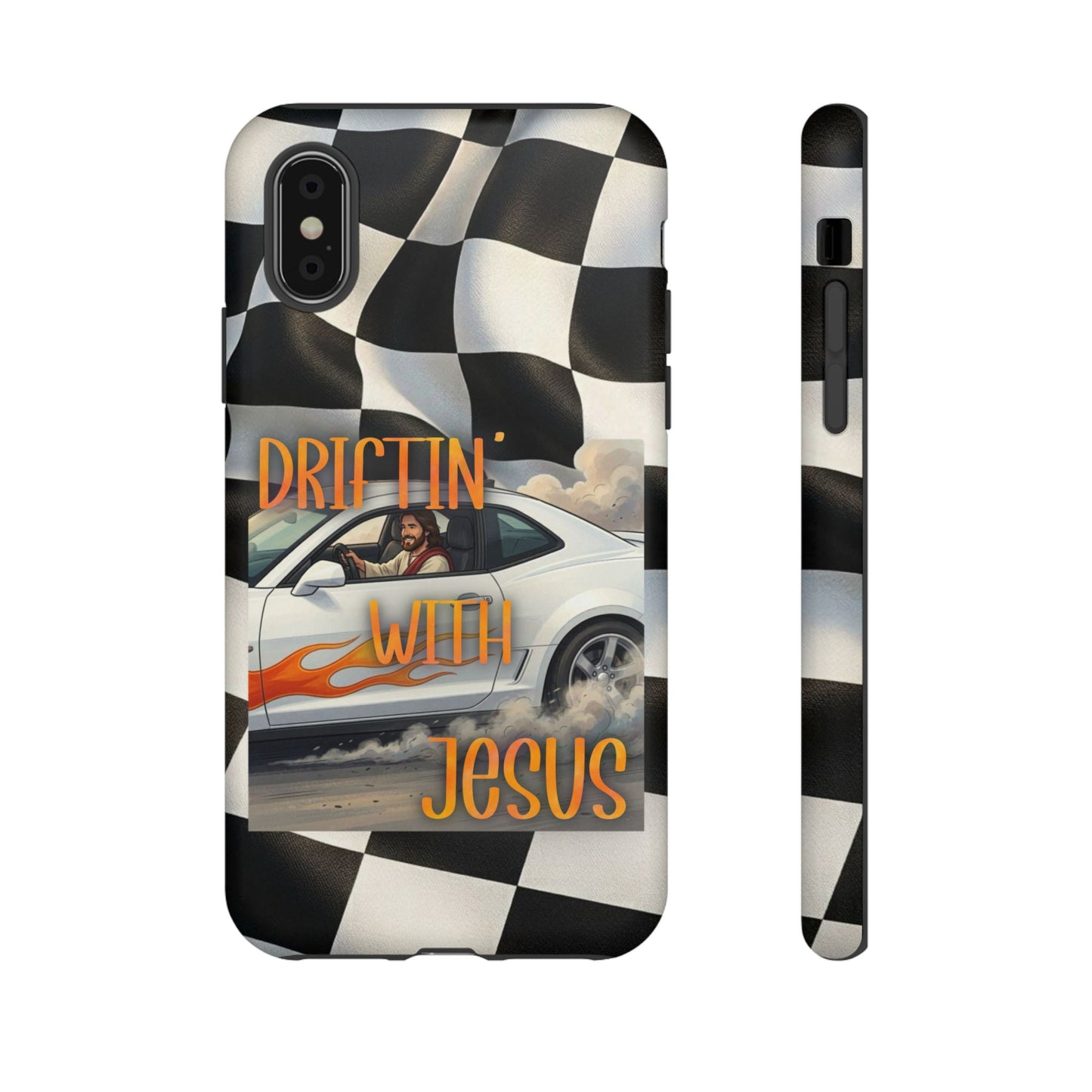 Phone Case — "Driftin' with Jesus" Racing Flag Design- iPhone