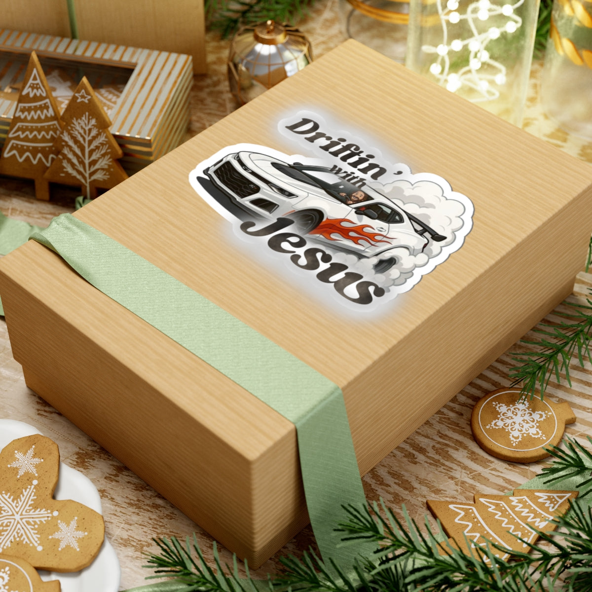 Driftin' with Jesus Sticker — Car Drift Racing Faith Vinyl Sticker