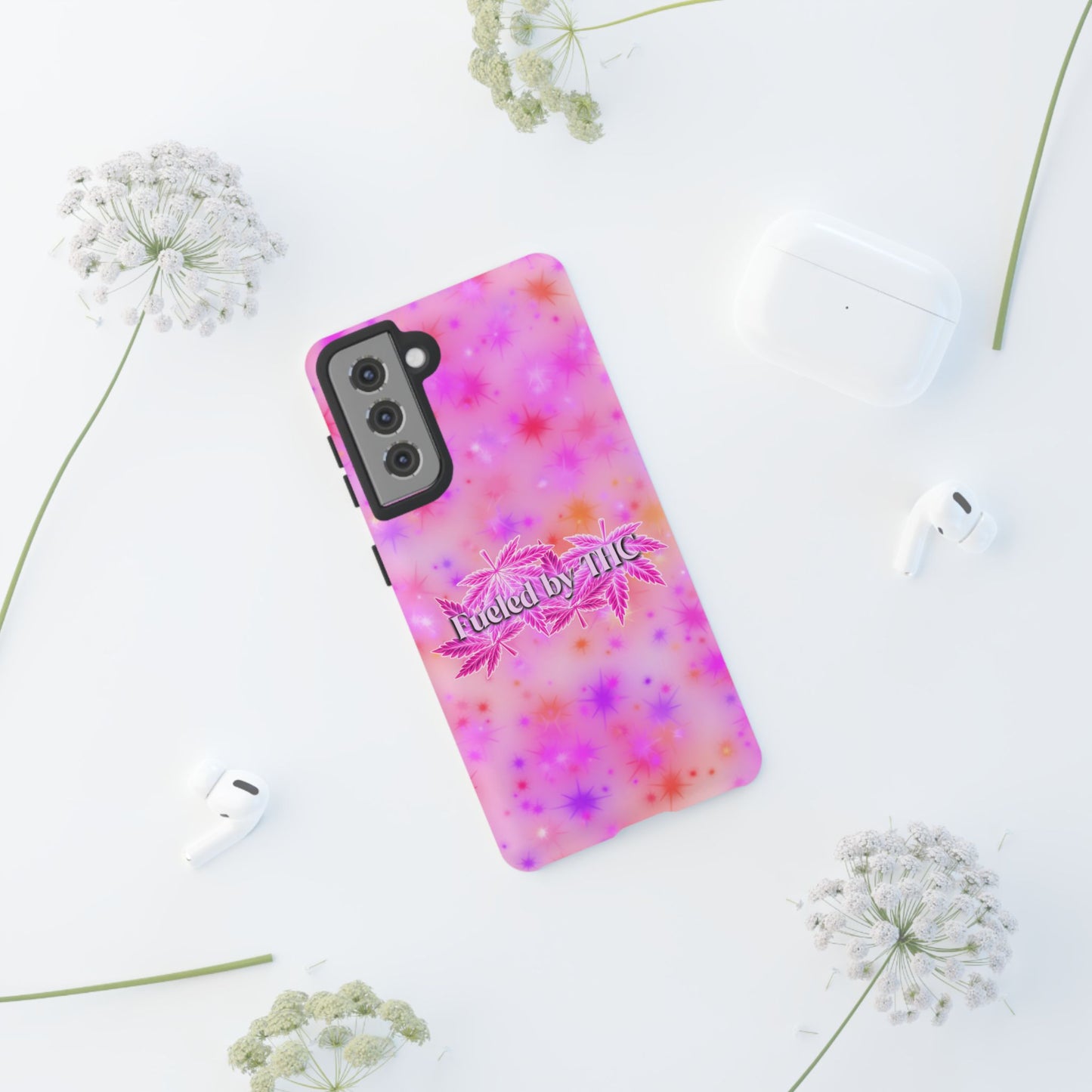 Tough Case — "Fueled by THC" Pink Tie-Dye Phone Cover