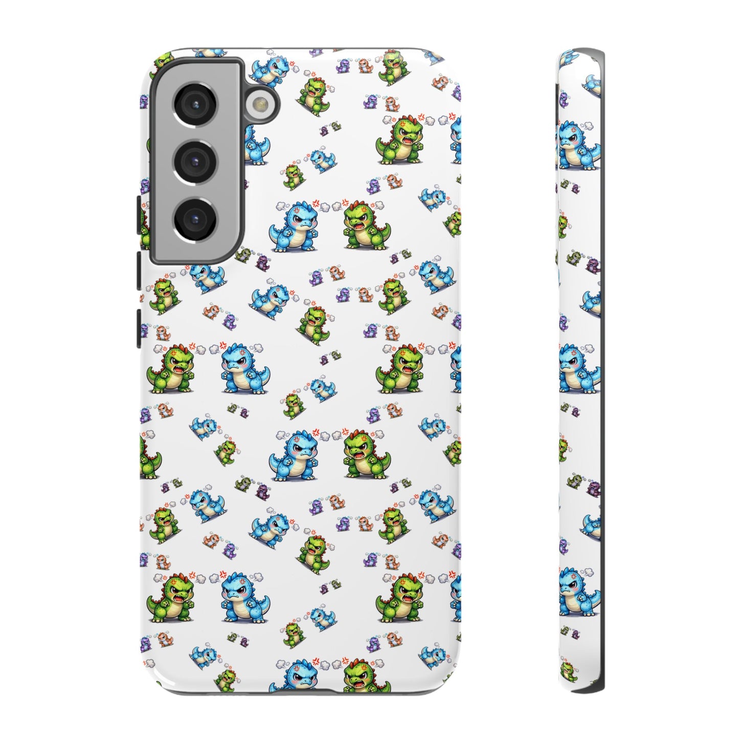 Cute Dino Pattern Phone Case — Playful Cartoon Dinosaur Tough Phone Cover