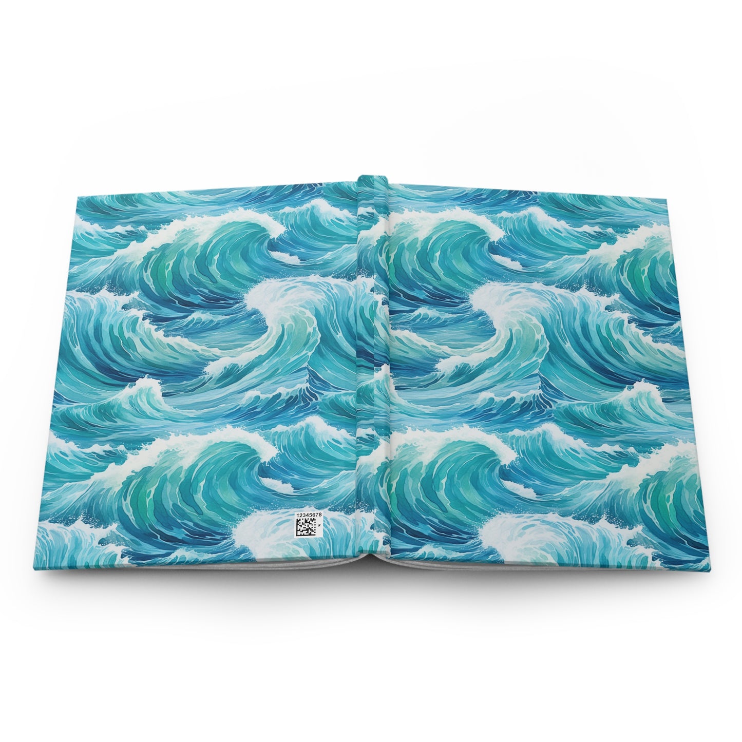 Ocean Waves Hardcover Journal — Nautical Wave Pattern Matte Notebook