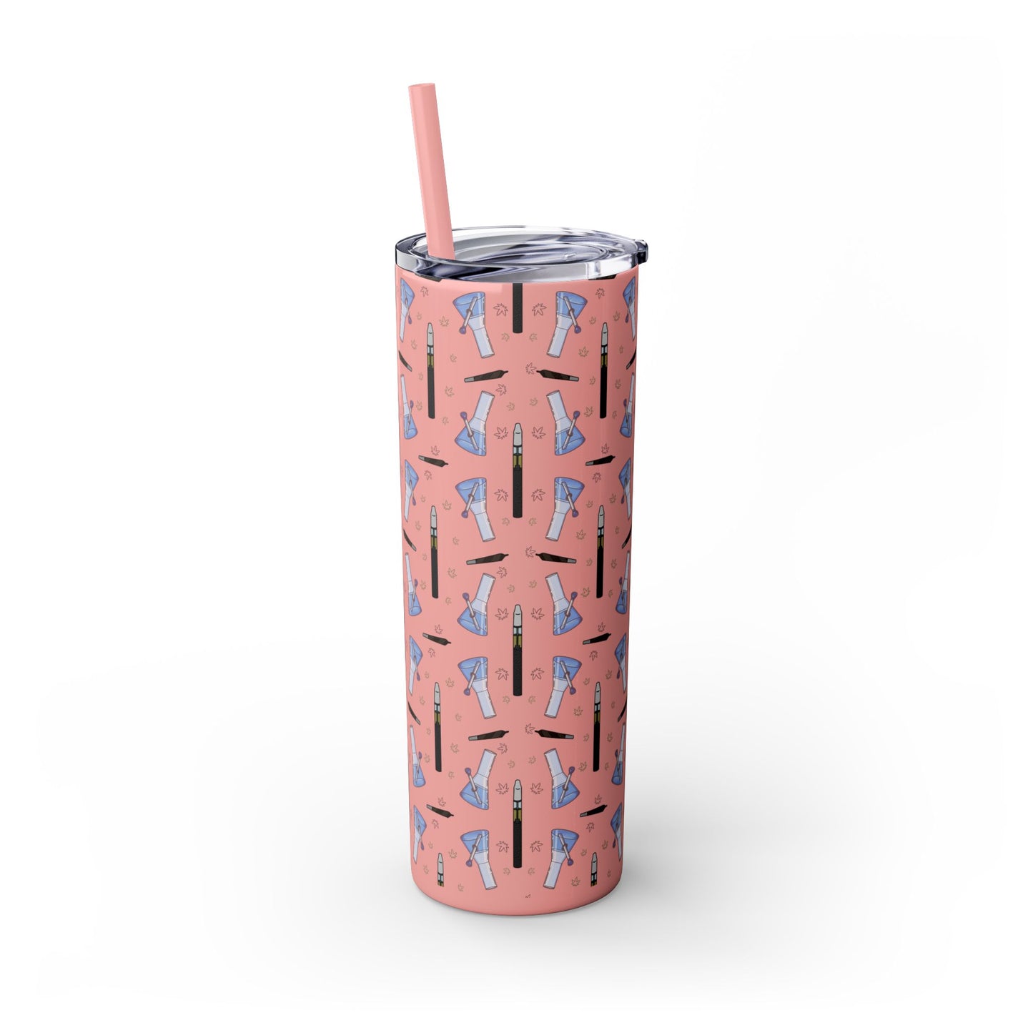 20oz Skinny Tumbler – Bongs & Penjamin Pattern | Travel Straw Cup for Stylists