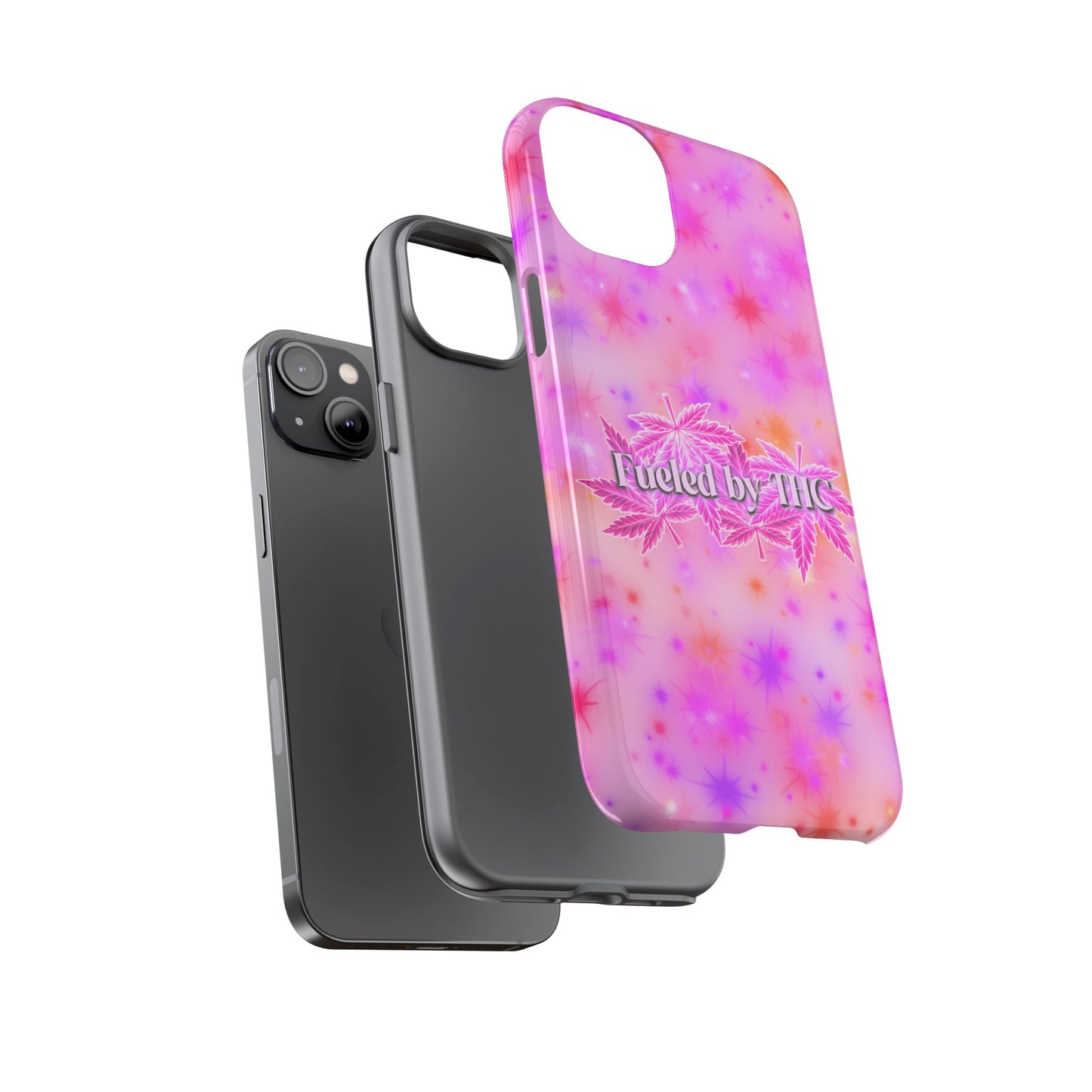 Fueled by THC Phone Case — Pink Cannabis Leaf Protective Case