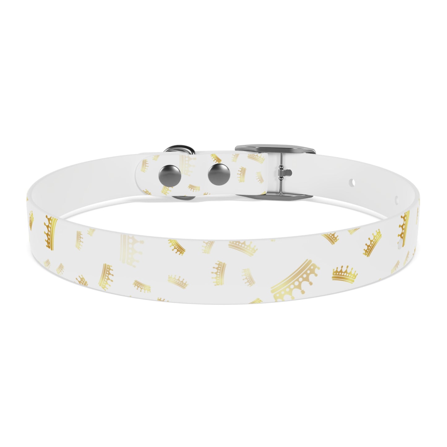 Gold Crown Pattern Dog Collar — Royal Pet Collar for Small & Large Dogs