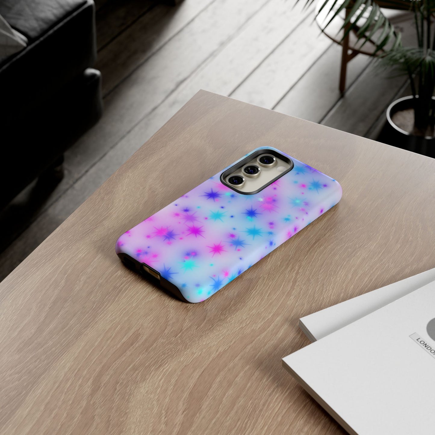 Galaxy Sparkle Tough Phone Case - Pastel Starburst Protective Cover