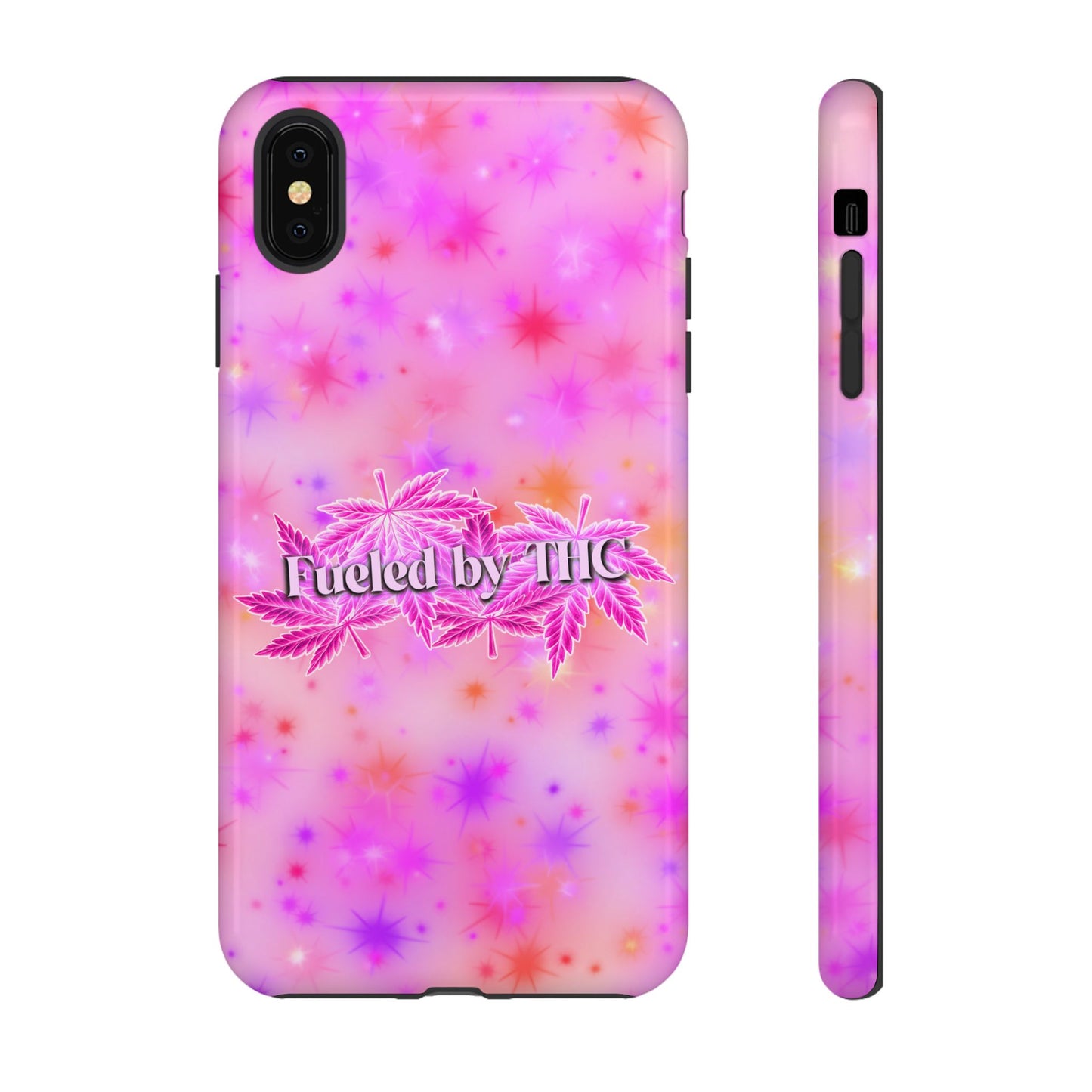 Fueled by THC Phone Case — Pink Cannabis Leaf Protective Case