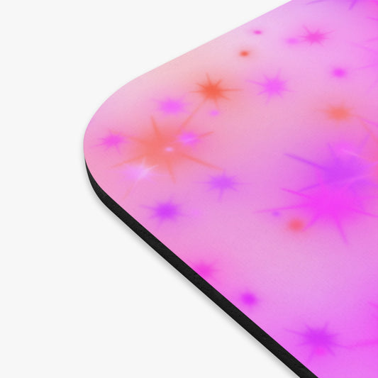 Pink Starburst Mouse Pad — Sparkle Desk Mat for Girls, Teens & Gamers