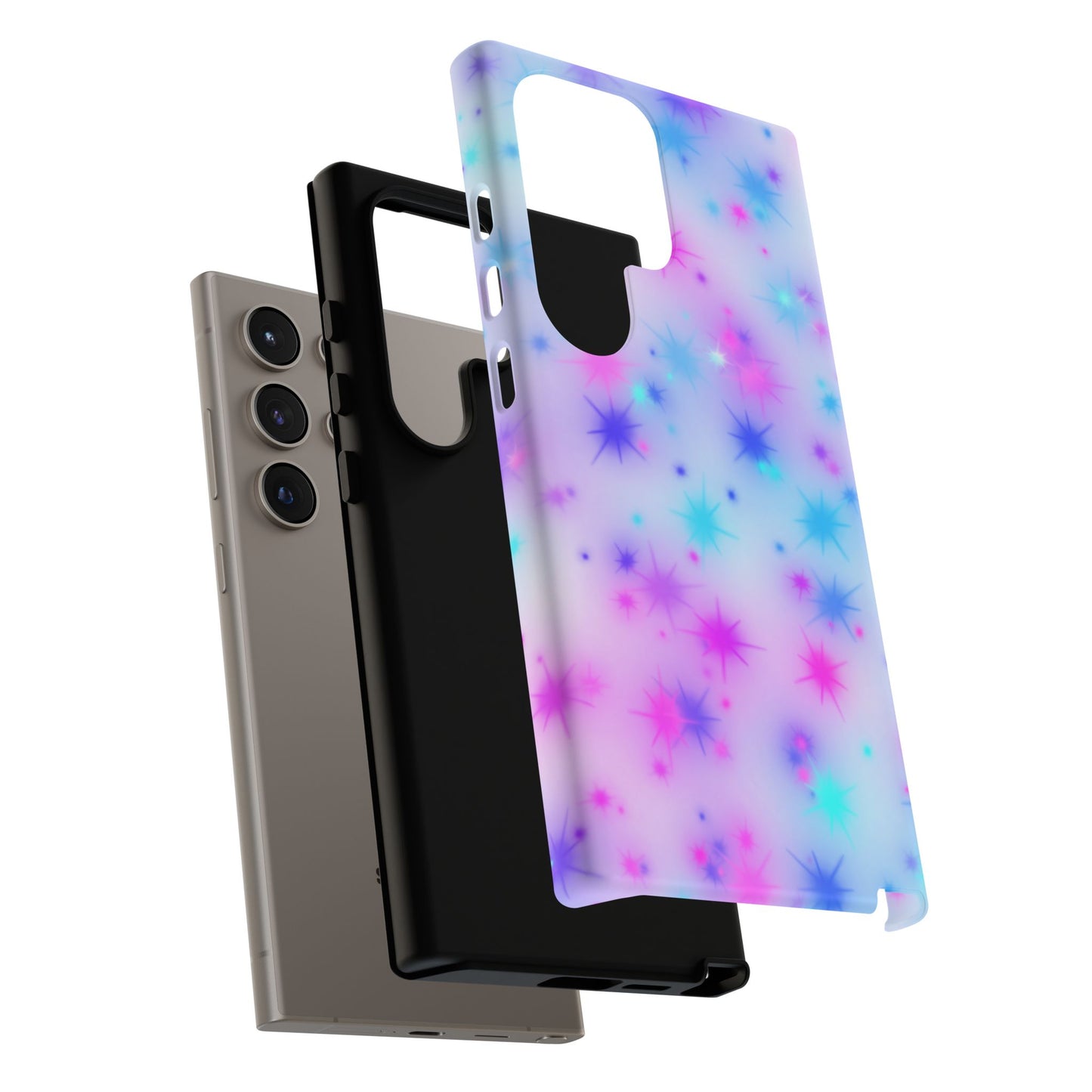 Galaxy Sparkle Tough Phone Case - Pastel Starburst Protective Cover