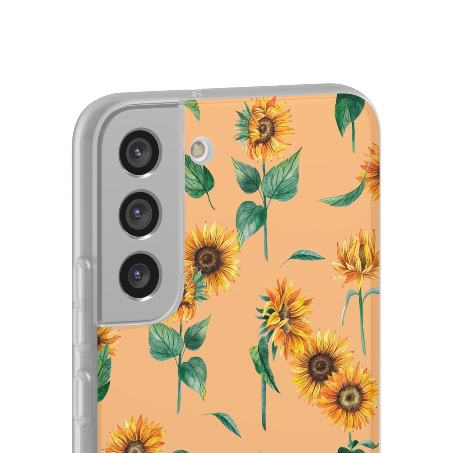 Sunflower Pattern Phone Case — Floral Peach Slim Flexi Case