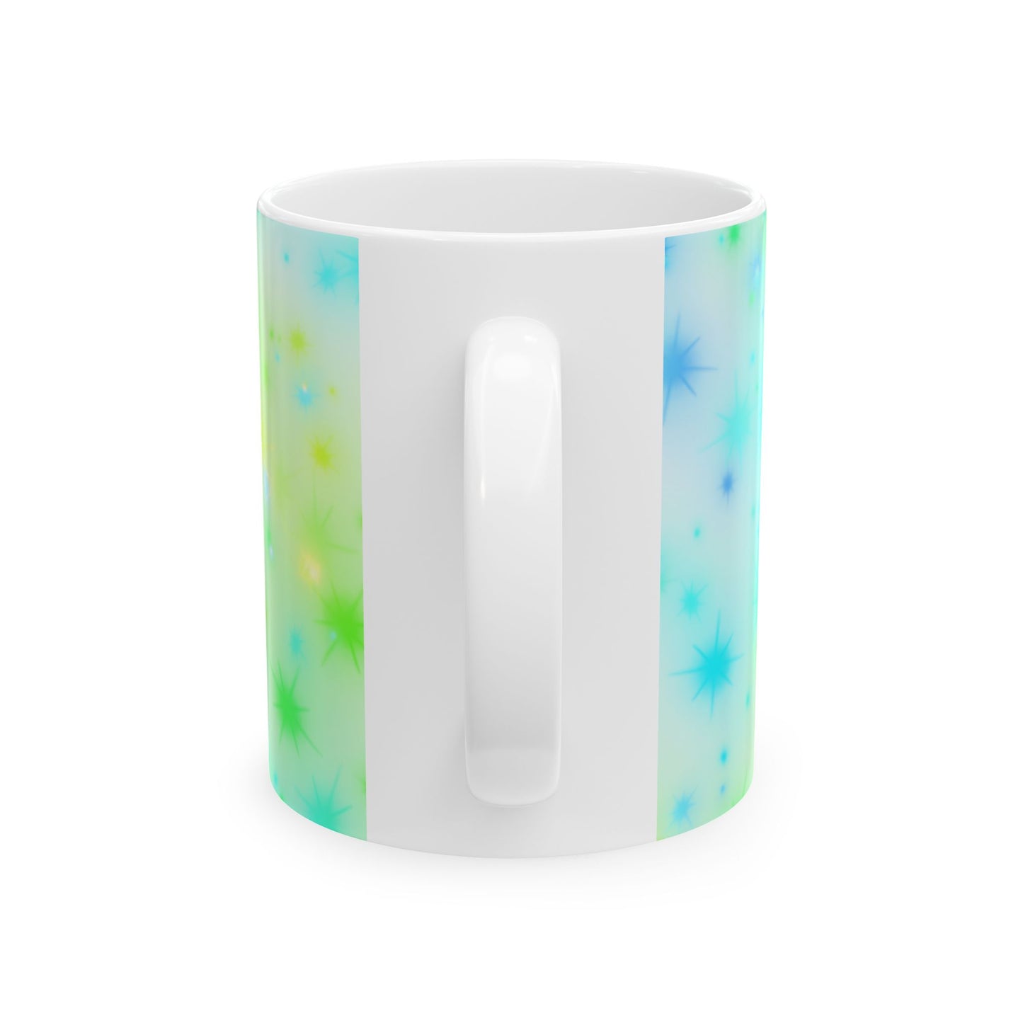 Ceramic Mug — "Smoke blunt Serve cunt" Colorful Starburst Graphic