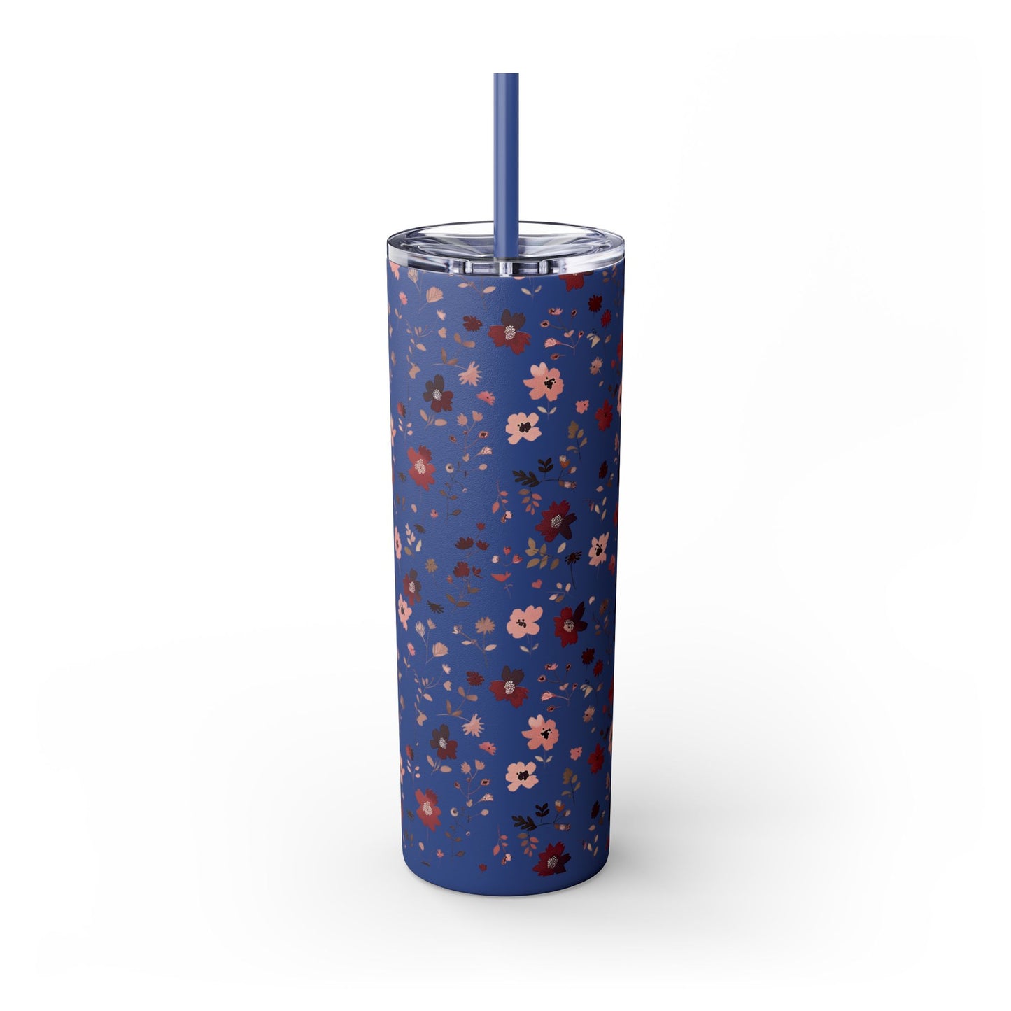 Floral Skinny Tumbler 20oz – Pink Blossom Straw Cup