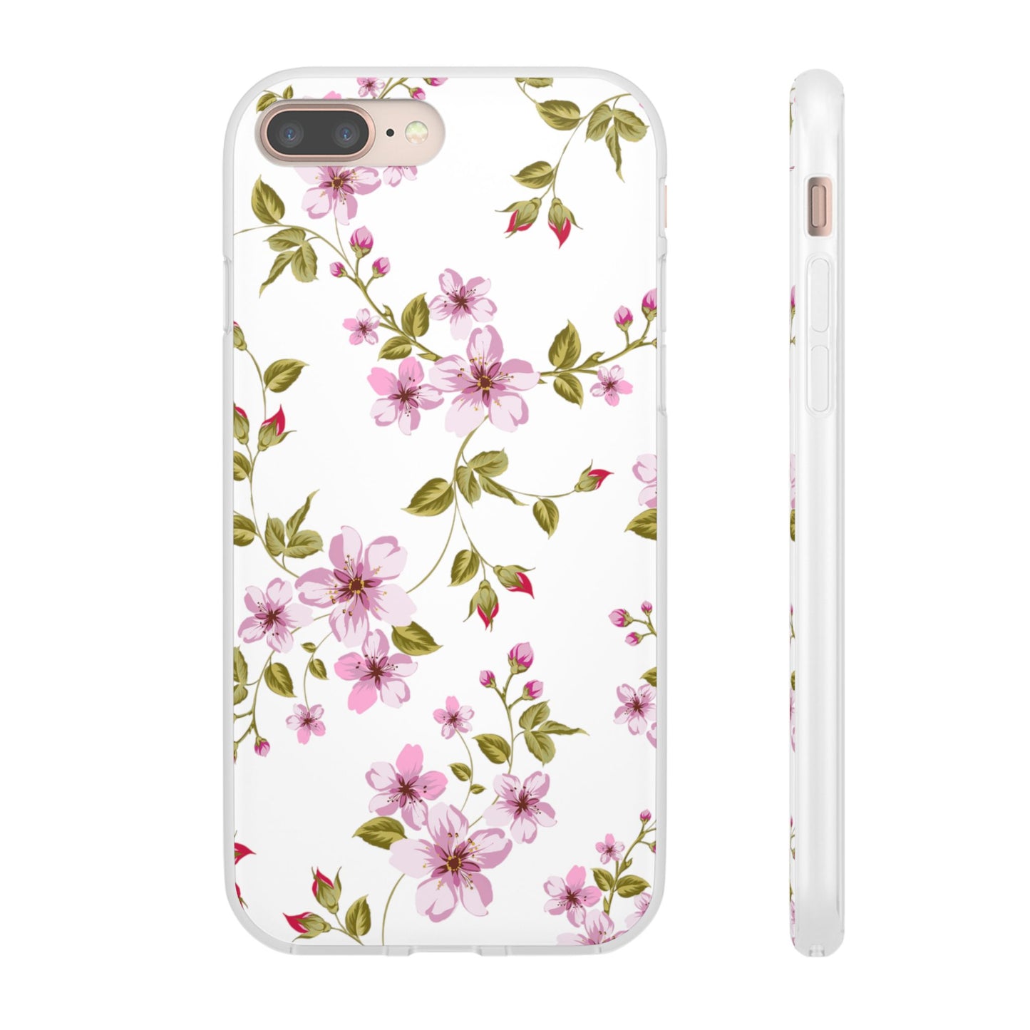 Floral Pink Blossom Flexi Case — Slim Protective Phone Case with Watercolor Cherry Blossom Design