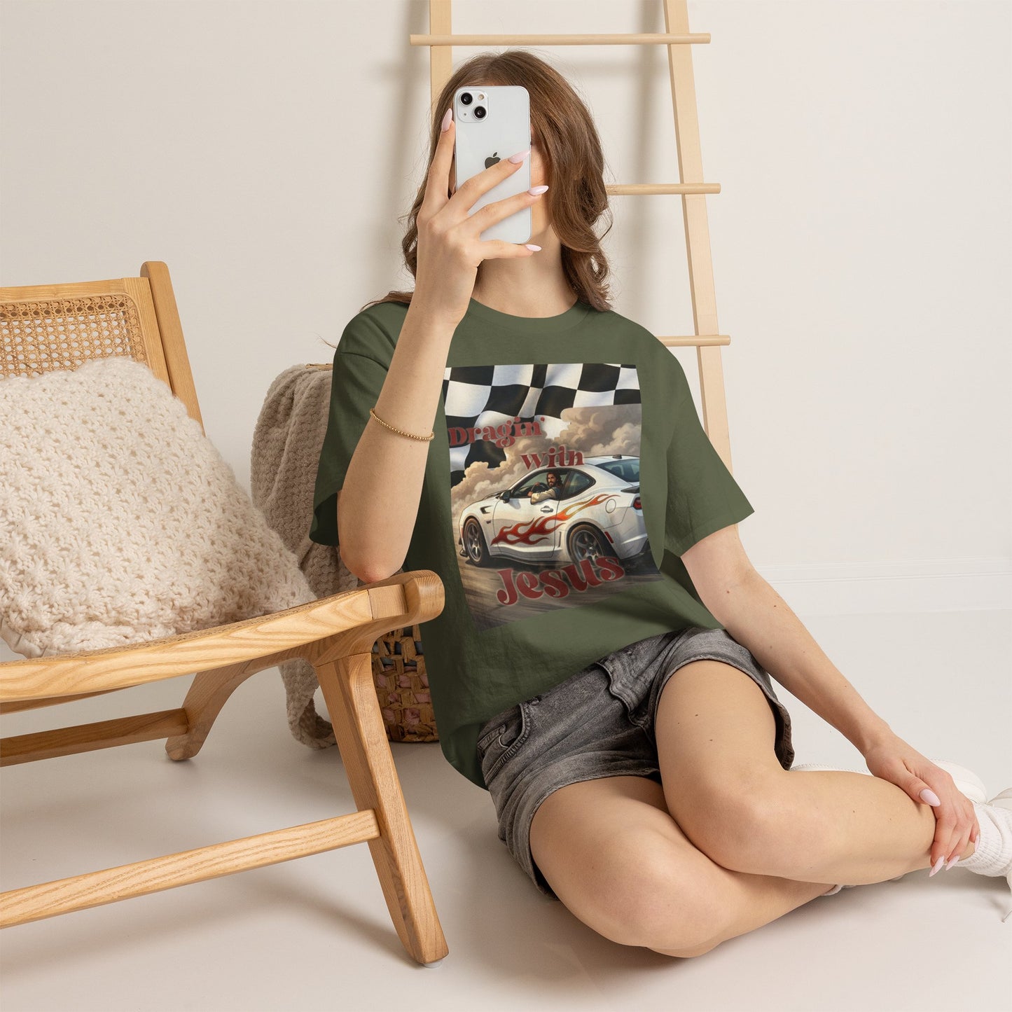 Racing With Jesus T-Shirt — Faith & Speed Graphic Tee