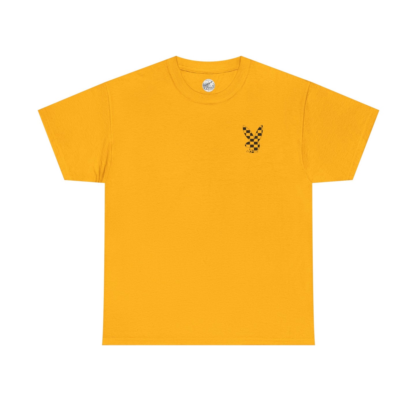 Checkerboard Bunny Tee — Retro Skate-Inspired Graphic T-Shirt