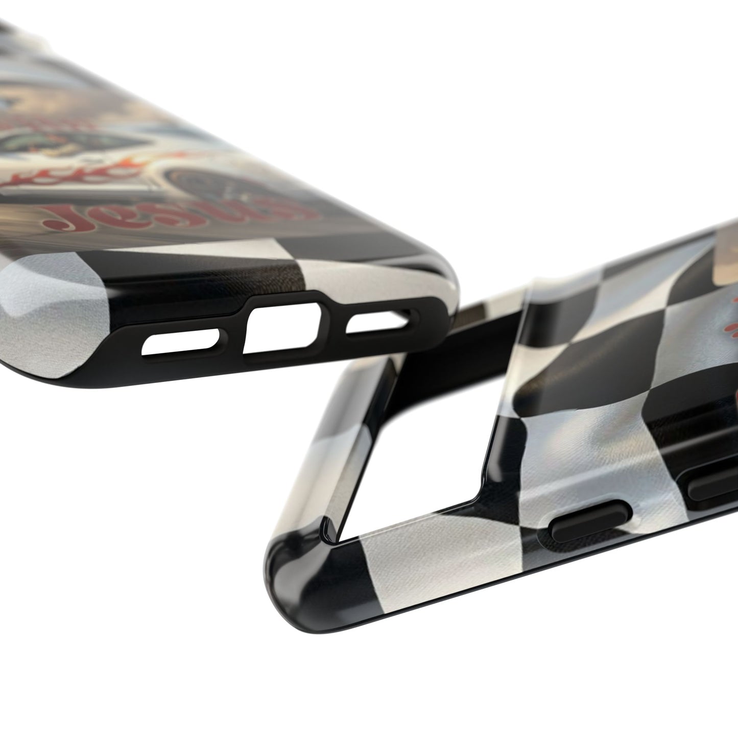 Phone Case — "Dragin' With Jesus" Racing Checkered flag - Samsung / Google phones