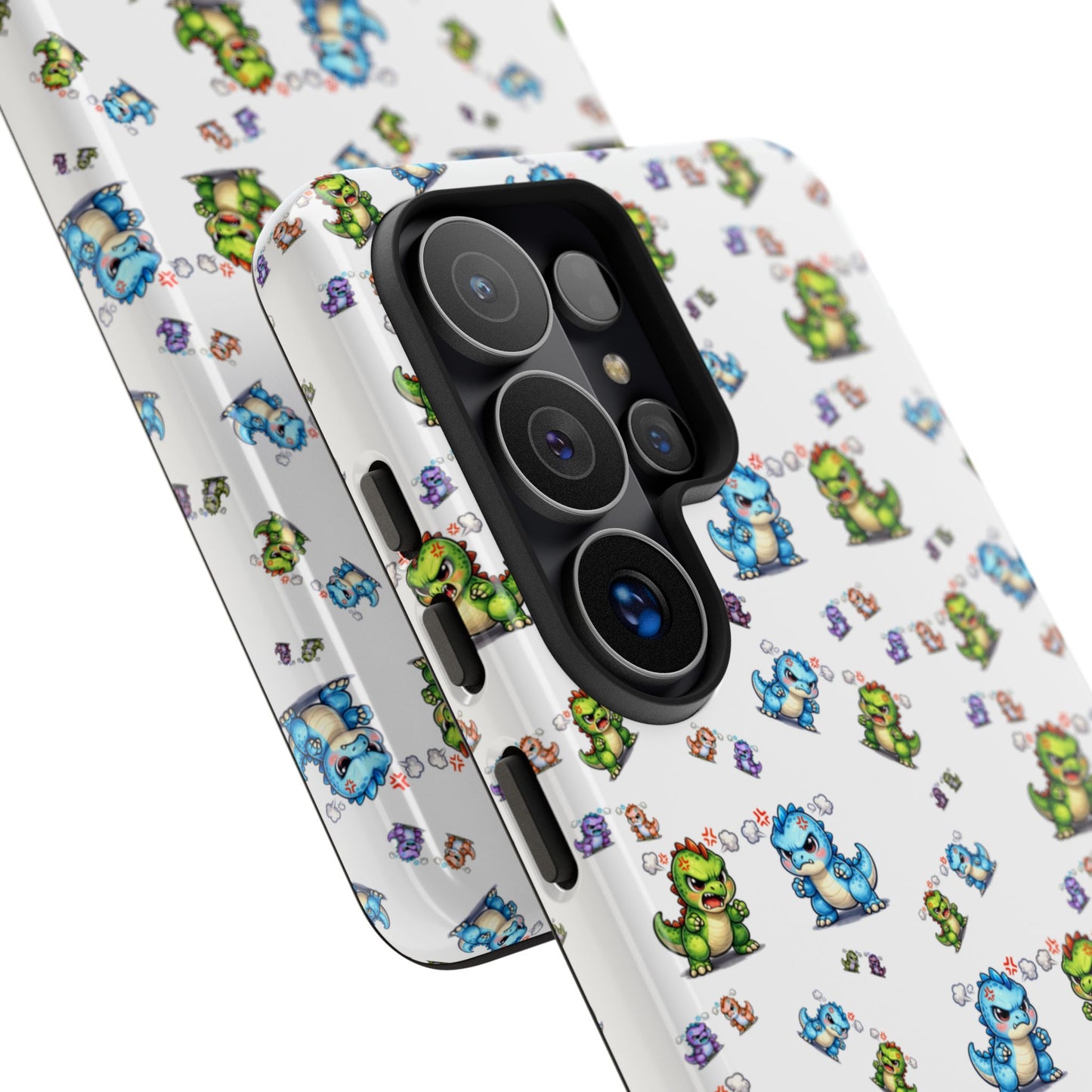 Cute Dino Pattern Phone Case — Playful Cartoon Dinosaur Tough Phone Cover