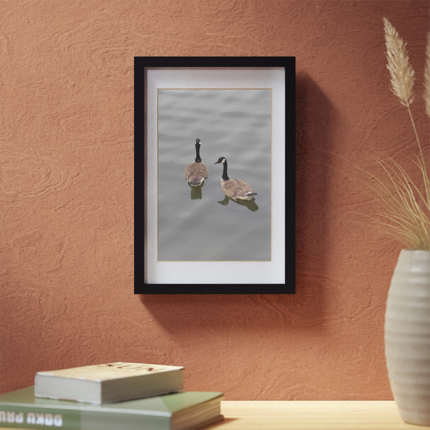 Black Framed Goose Photo Print — Minimal Wildlife Wall Art