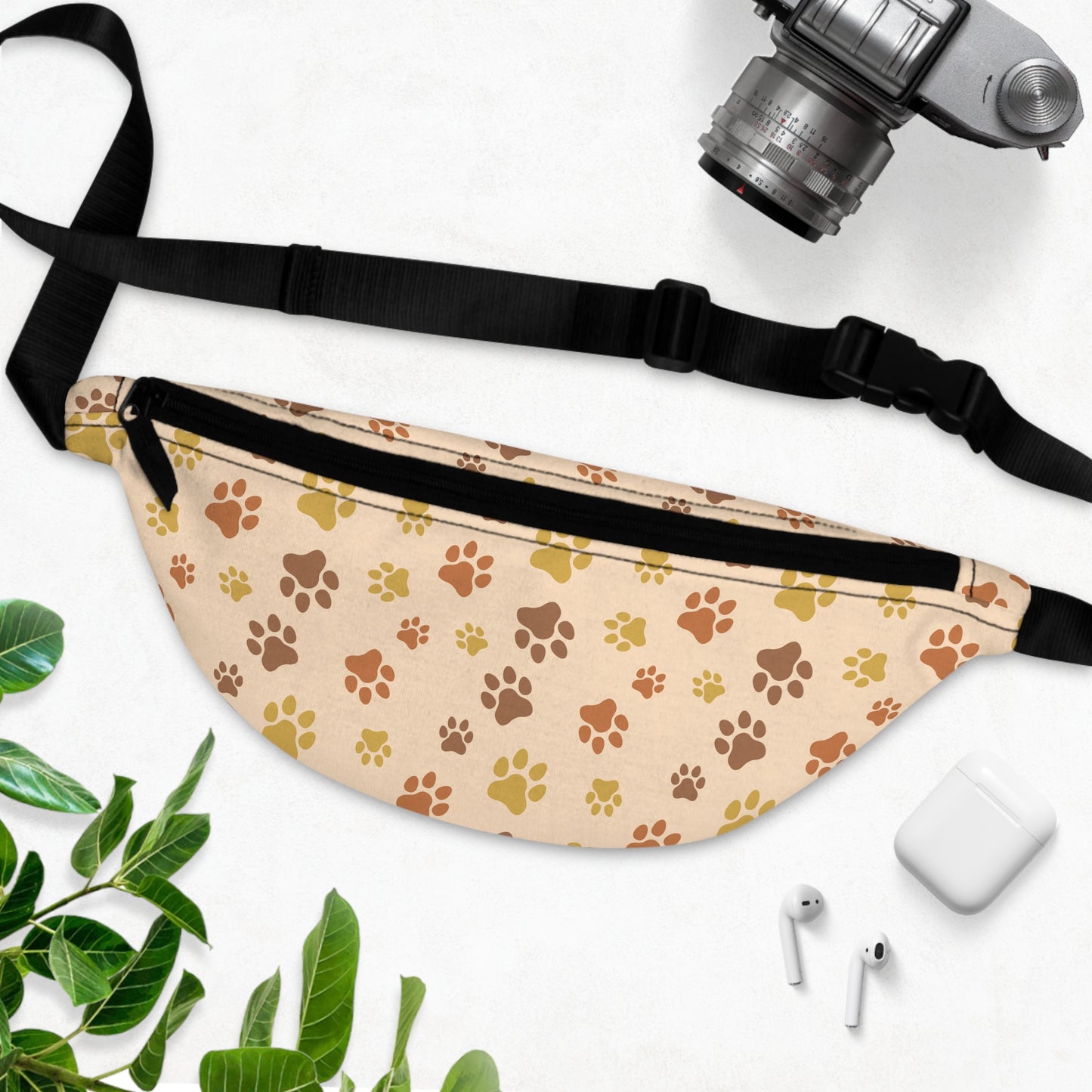Paw Print Fanny Pack — Cute Dog & Cat Paw Pattern Waist Bag