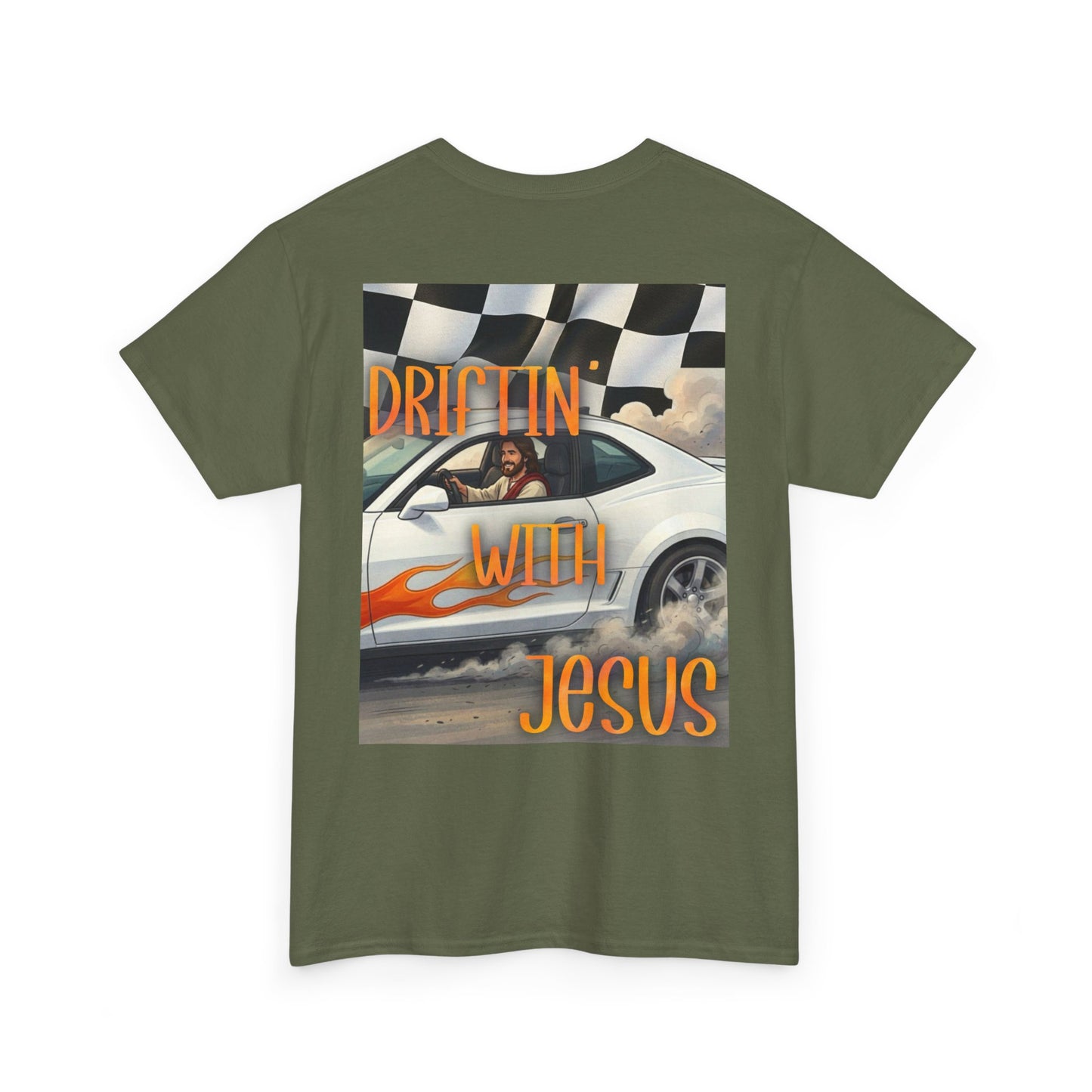 Driftin' With Jesus T-Shirt — Vintage Car Faith Graphic Tee