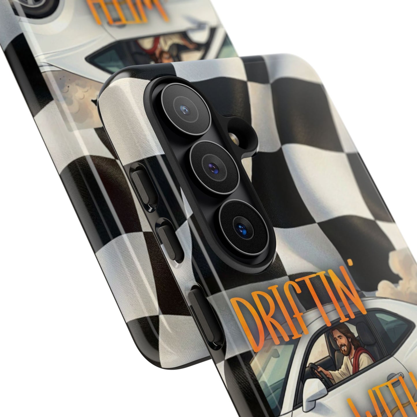 Phone Case — "Driftin' With Jesus" Racing Crosscheck Design - Samsung/ Google phones