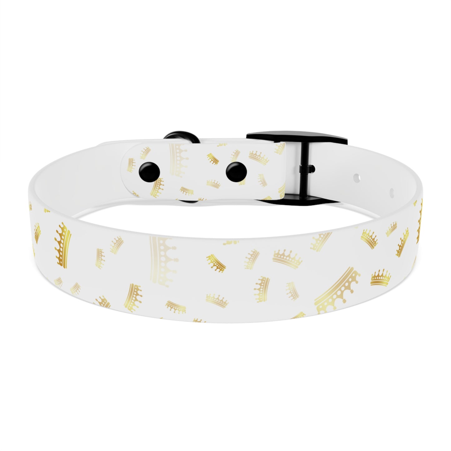 Gold Crown Pattern Dog Collar — Royal Pet Collar for Small & Large Dogs