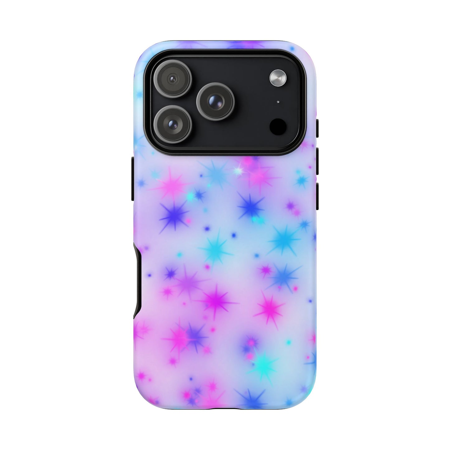 Galaxy Starburst Tough Phone Case — Pastel Pink & Blue Sparkle Protective Cover