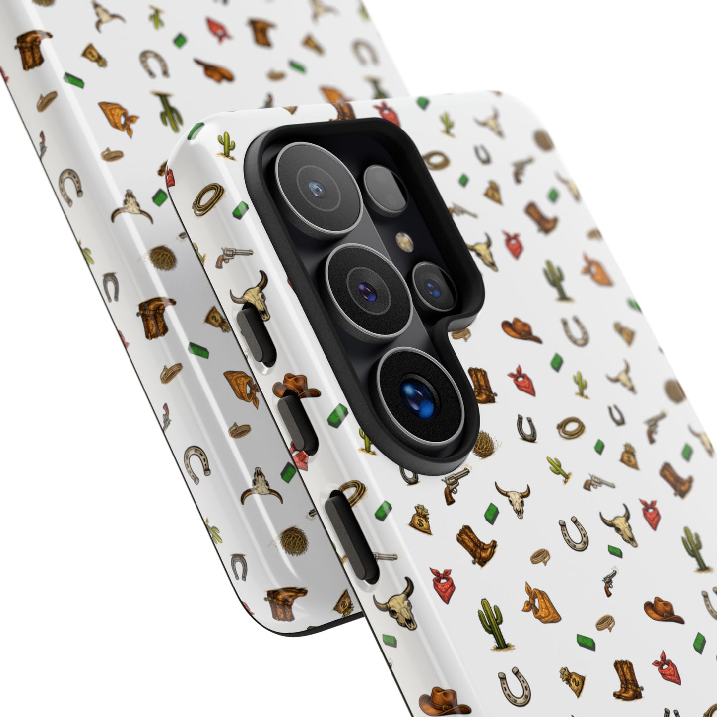 Western Pattern Phone Case — Cowboy Boots, Hats, Horseshoes & Cactus Tough Case