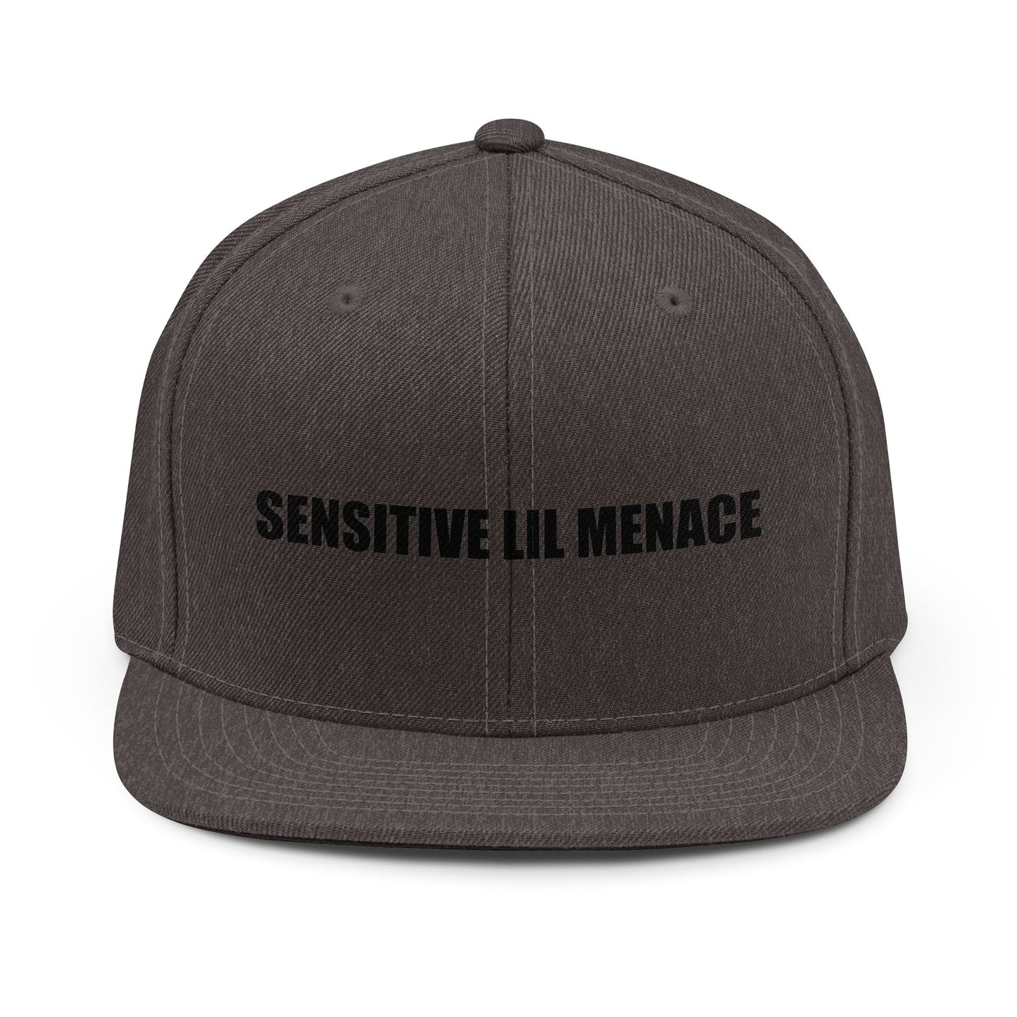 Sensitive Lil Menace Snapback Hat — Bold Embroidered Streetwear Cap