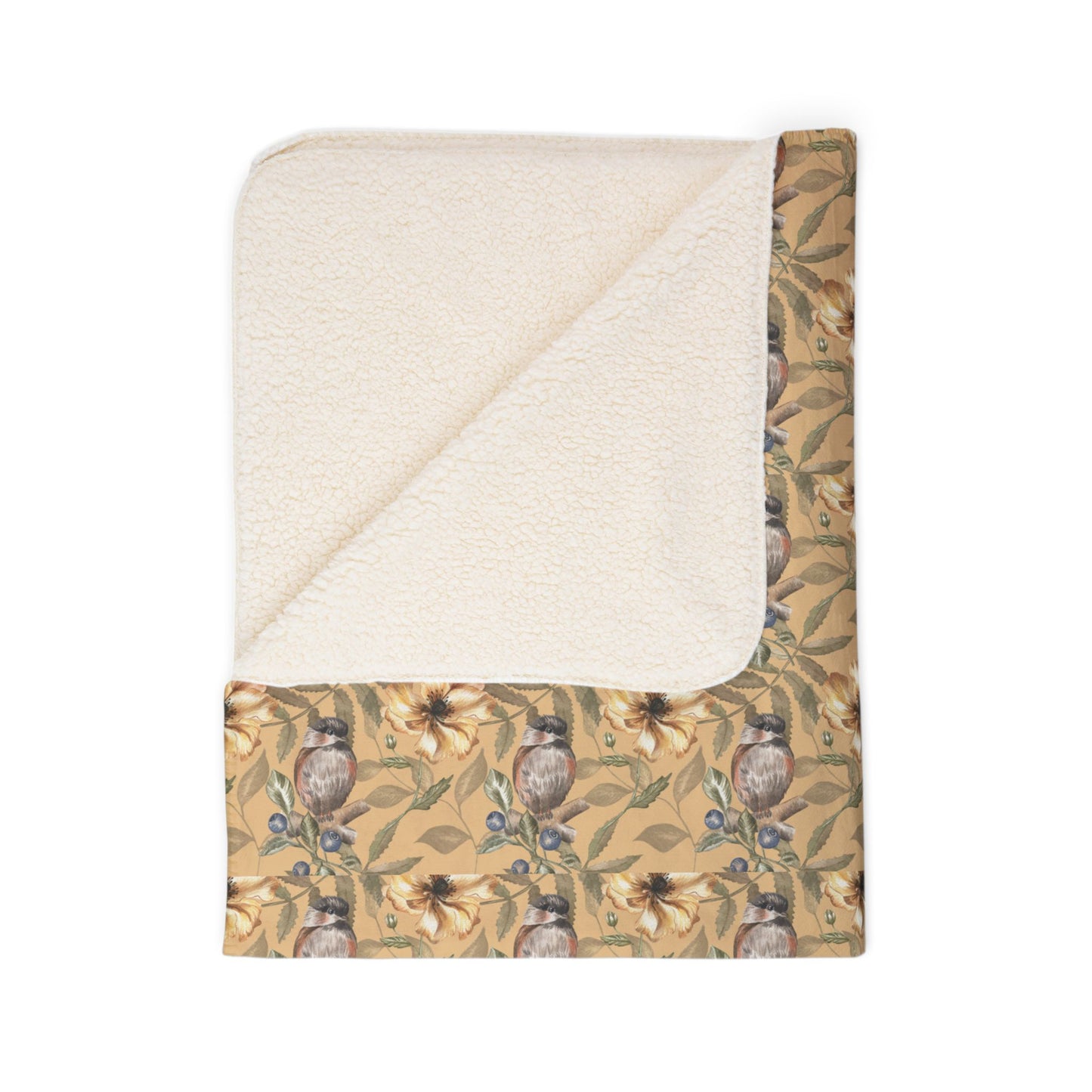 Vintage Floral Sherpa Blanket – Cozy Botanical Throw