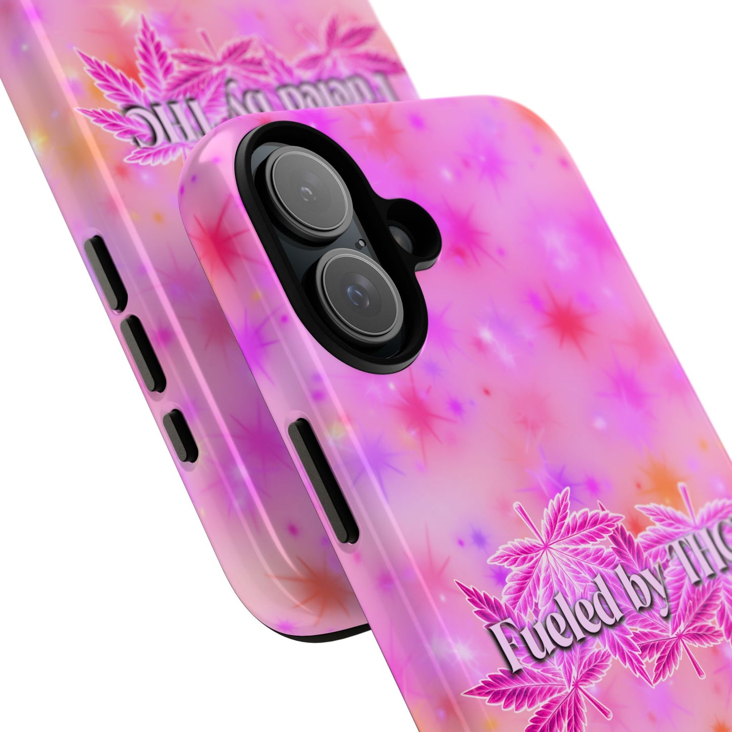 Fueled by THC Phone Case — Pink Cannabis Leaf Protective Case