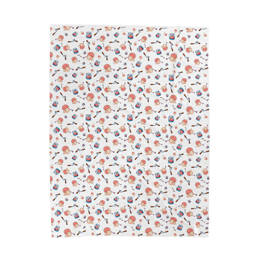 Lobotomy design Velveteen Plush Blanket – Cute lobotomy Print Throw