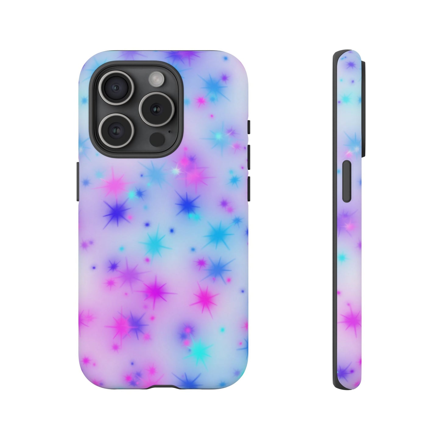Galaxy Starburst Tough Phone Case — Pastel Pink & Blue Sparkle Protective Cover
