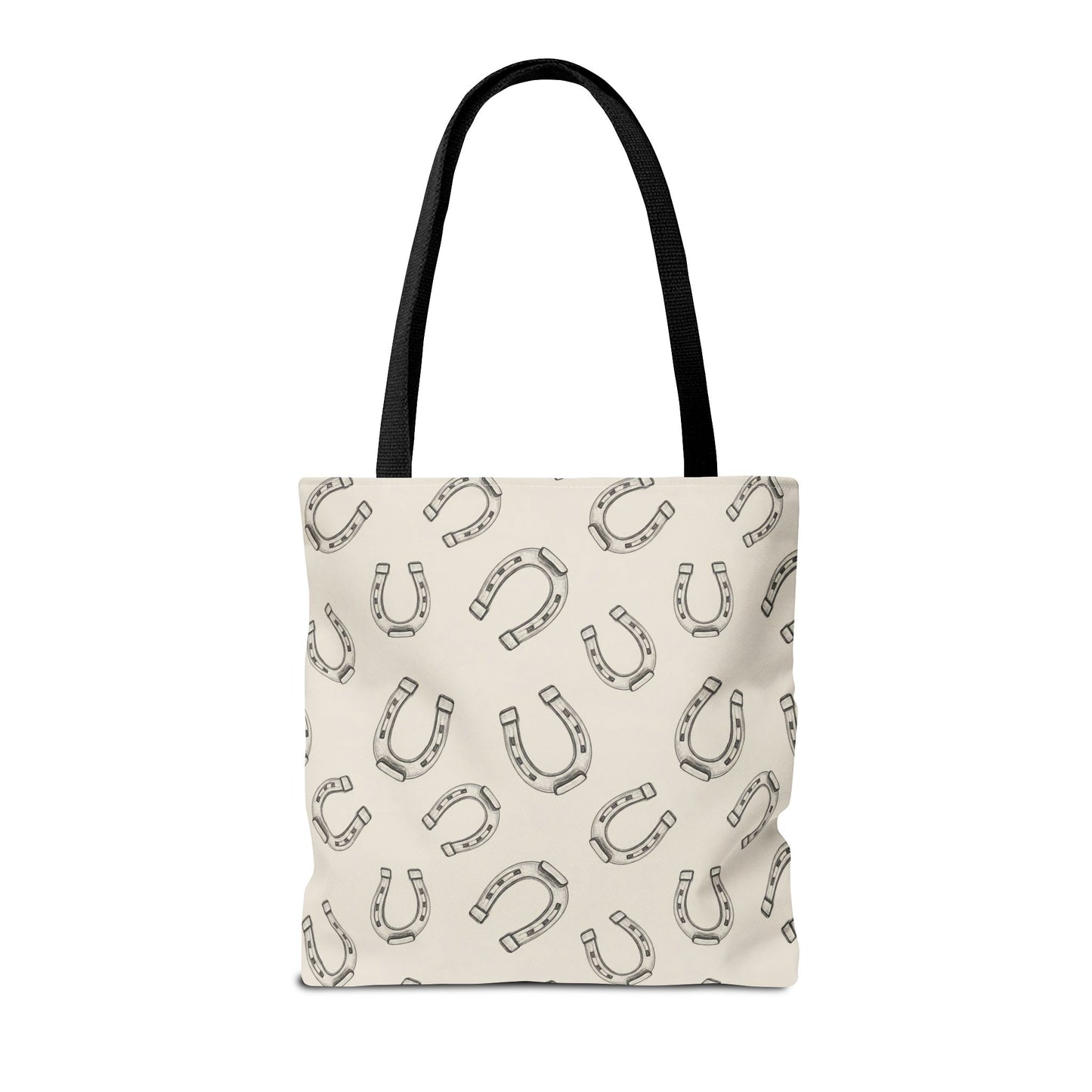 Horseshoe Pattern Tote Bag – Lucky Neutral Printed Canvas Tote