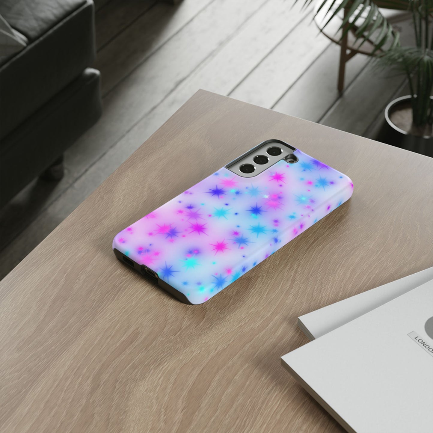 Galaxy Sparkle Tough Phone Case - Pastel Starburst Protective Cover