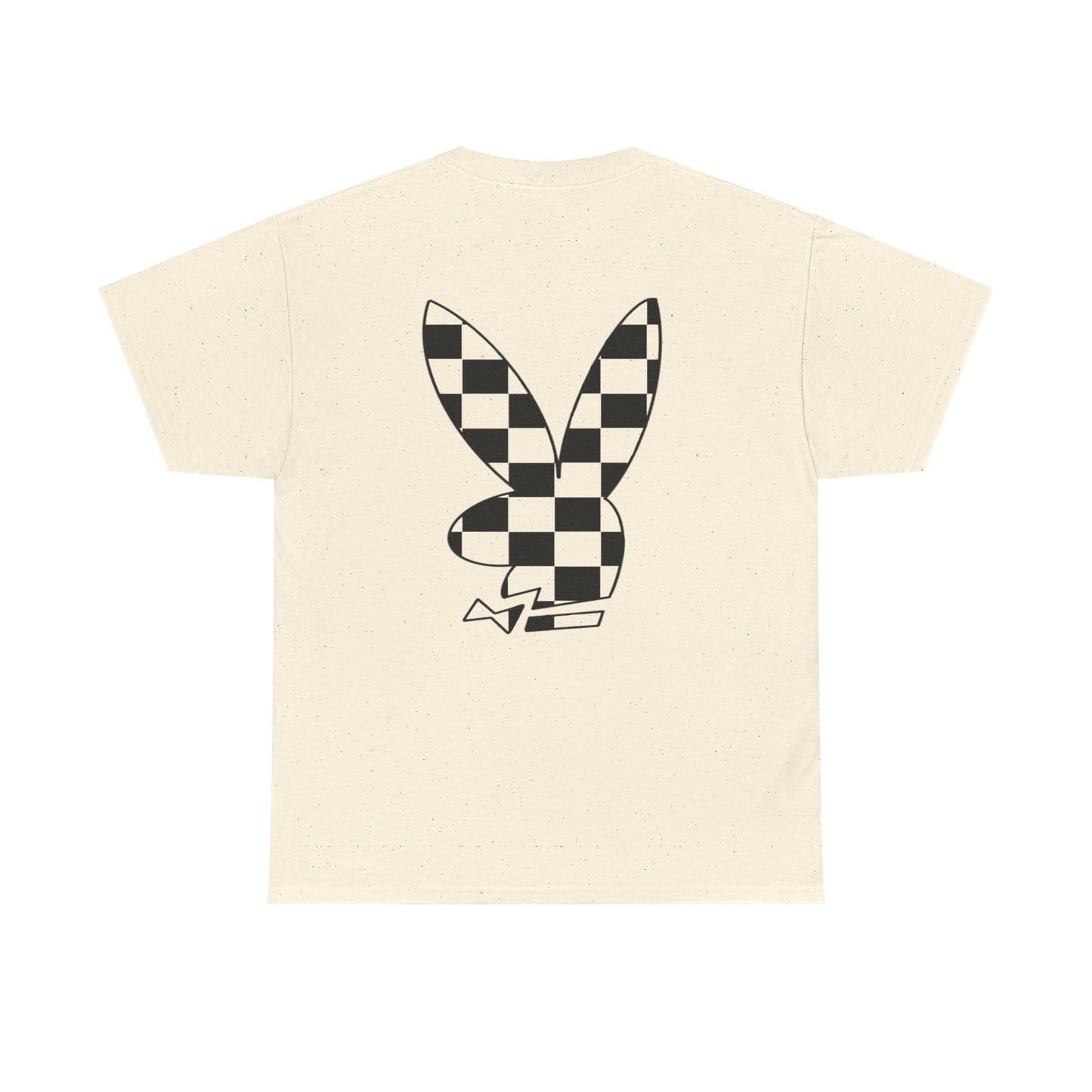 Checkerboard Bunny Tee — Retro Skate-Inspired Graphic T-Shirt