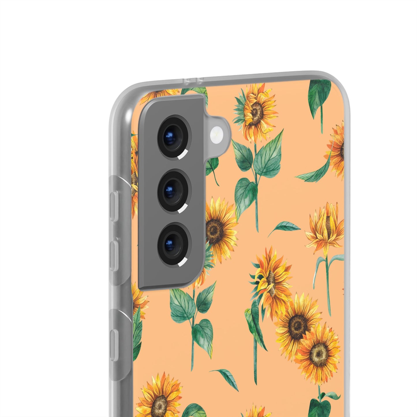 Sunflower Pattern Phone Case — Floral Peach Slim Flexi Case