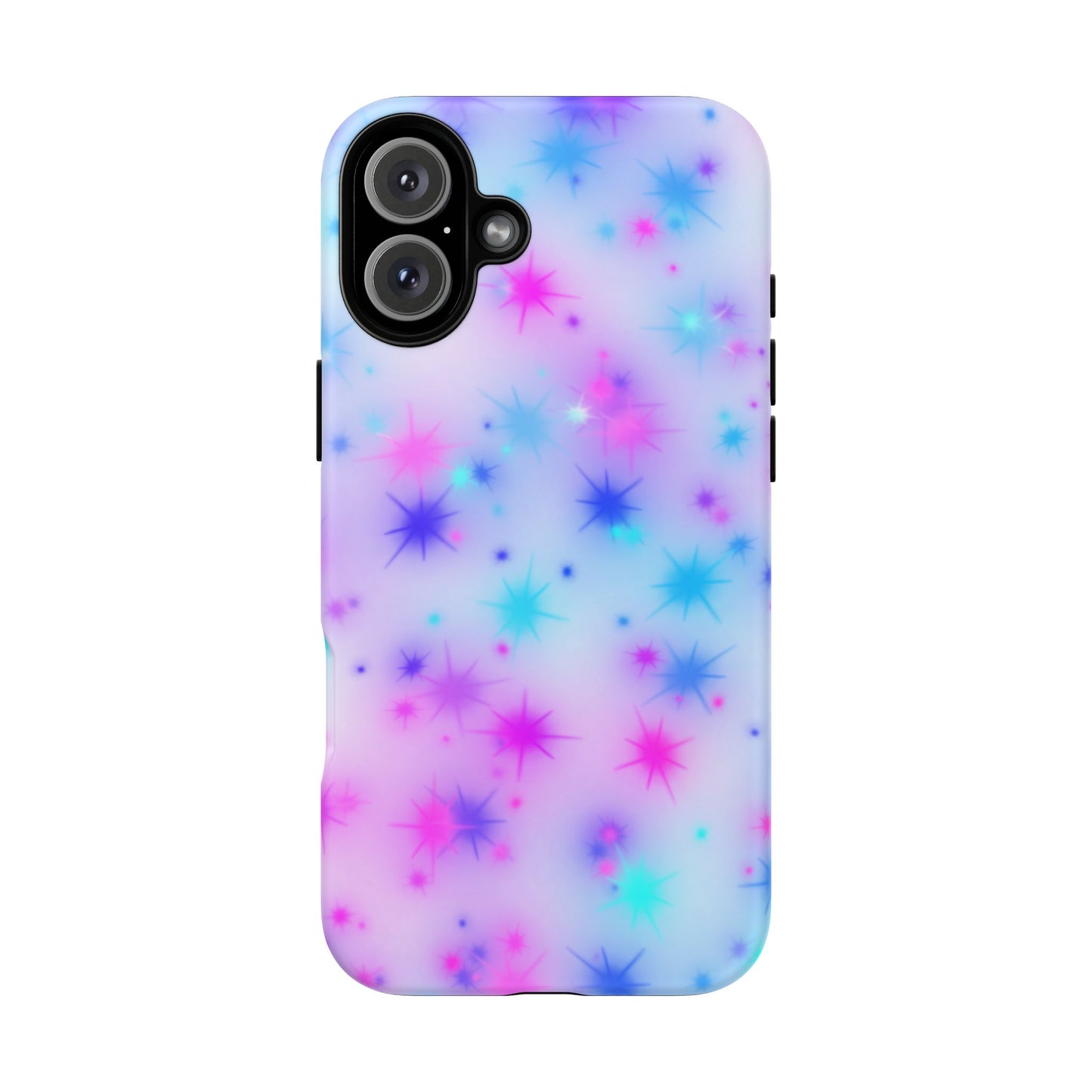 Galaxy Starburst Tough Phone Case — Pastel Pink & Blue Sparkle Protective Cover