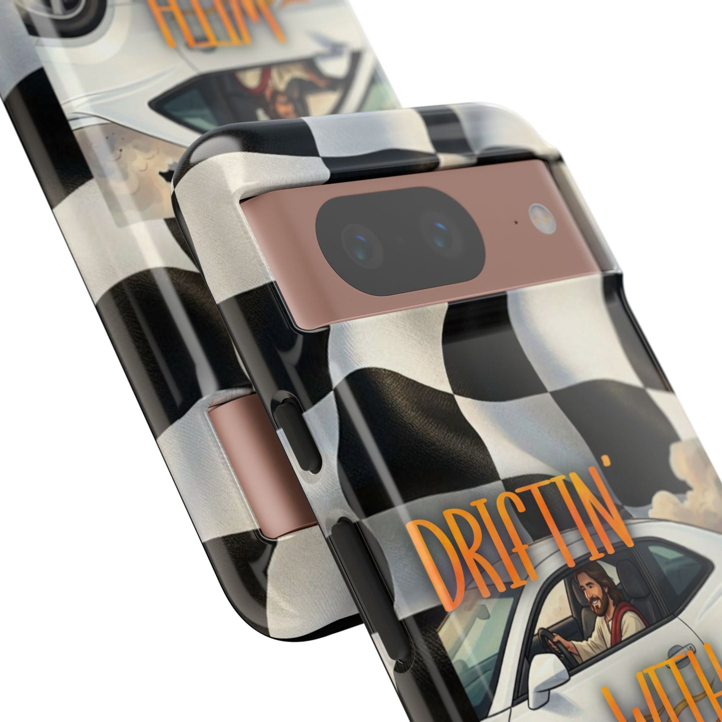 Phone Case — "Driftin' With Jesus" Racing Crosscheck Design - Samsung/ Google phones