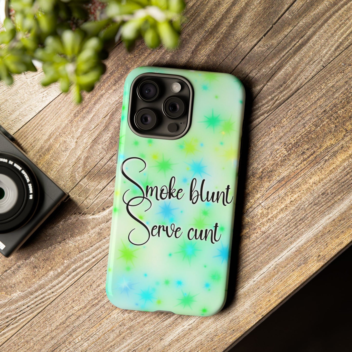 Phone Case — "Smoke blunt, Serve cunt" Green Starburst Tough Case