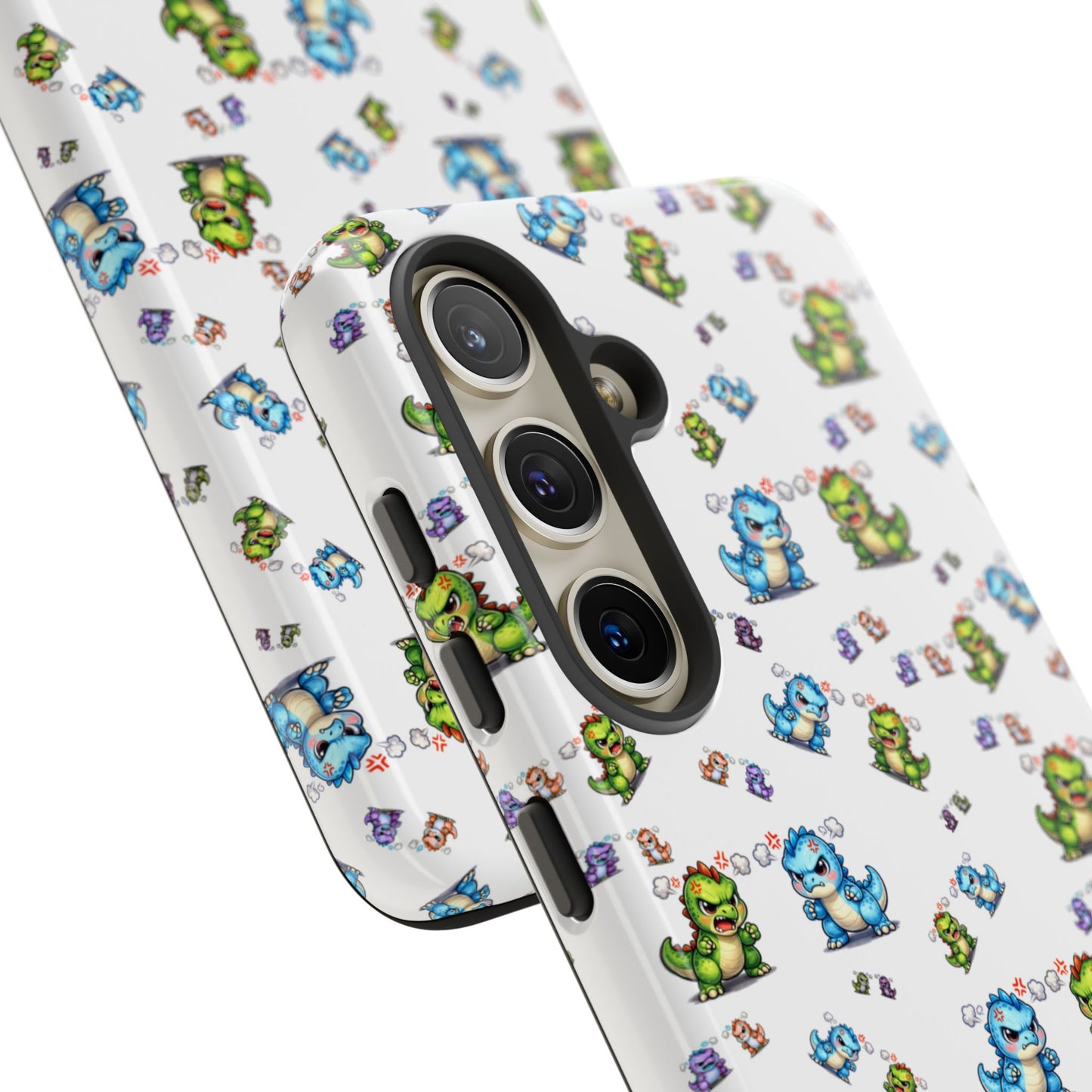 Cute Dino Pattern Phone Case — Playful Cartoon Dinosaur Tough Phone Cover