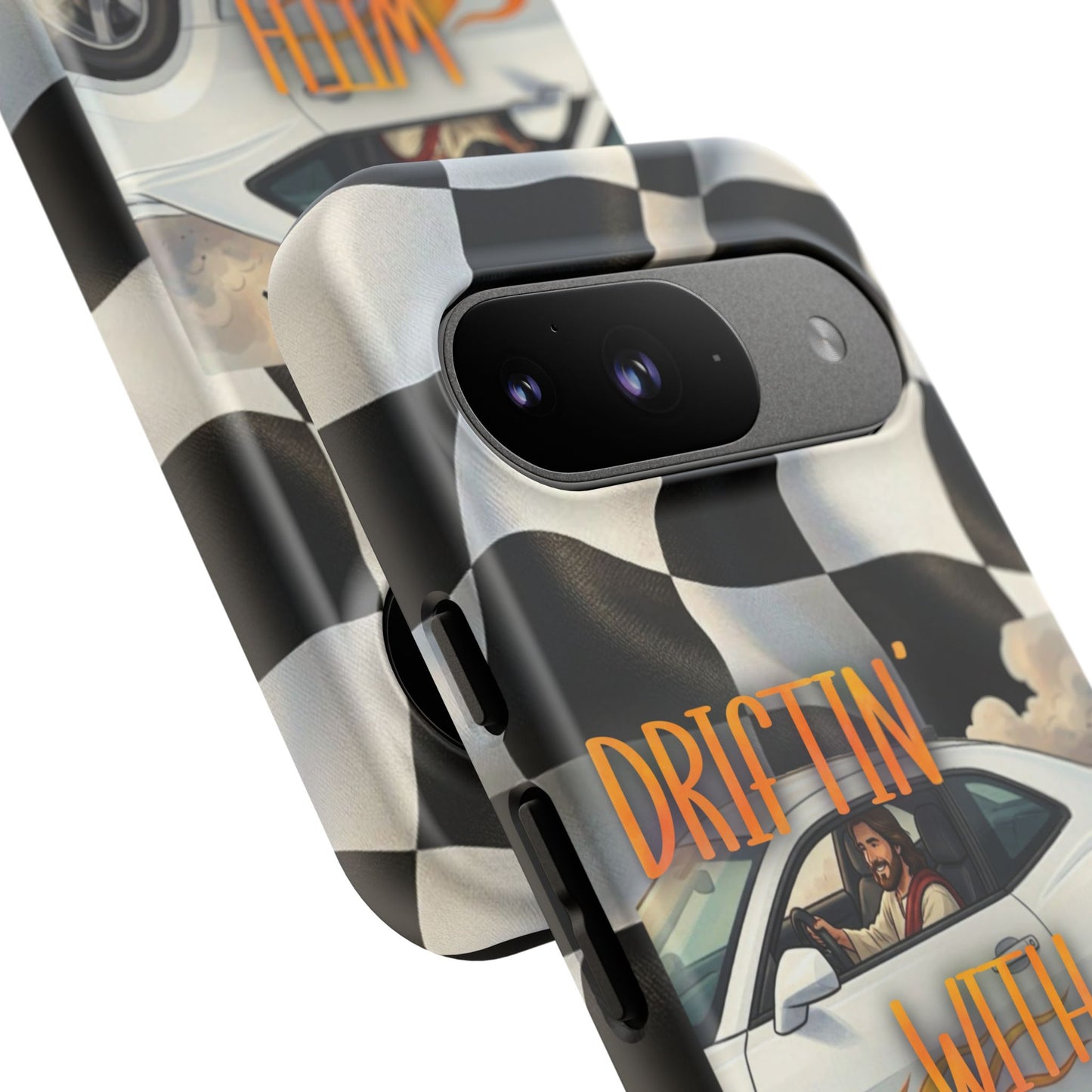 Phone Case — "Driftin' With Jesus" Racing Crosscheck Design - Samsung/ Google phones